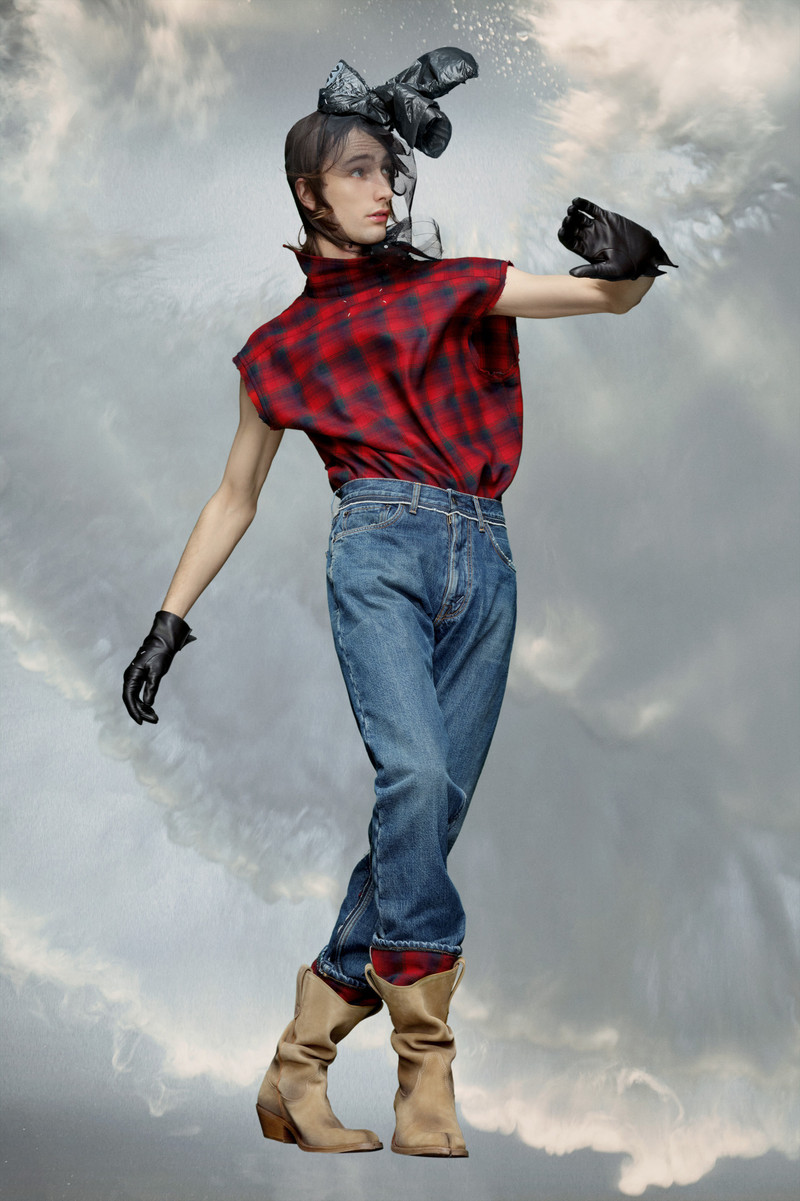 Maison Margiela Pendleton yoke jeans outlook