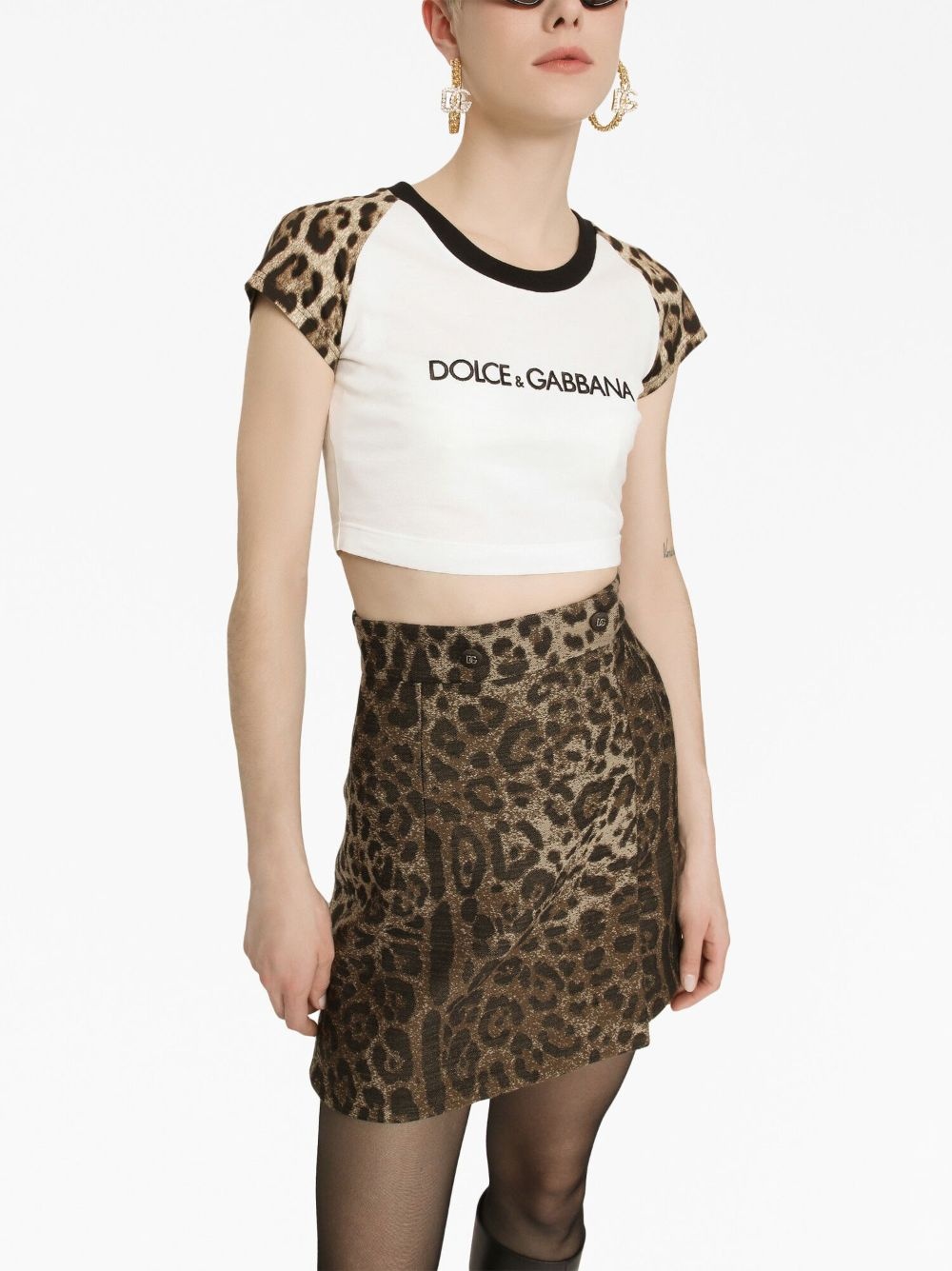 leopard-print high-waisted miniskirt - 5