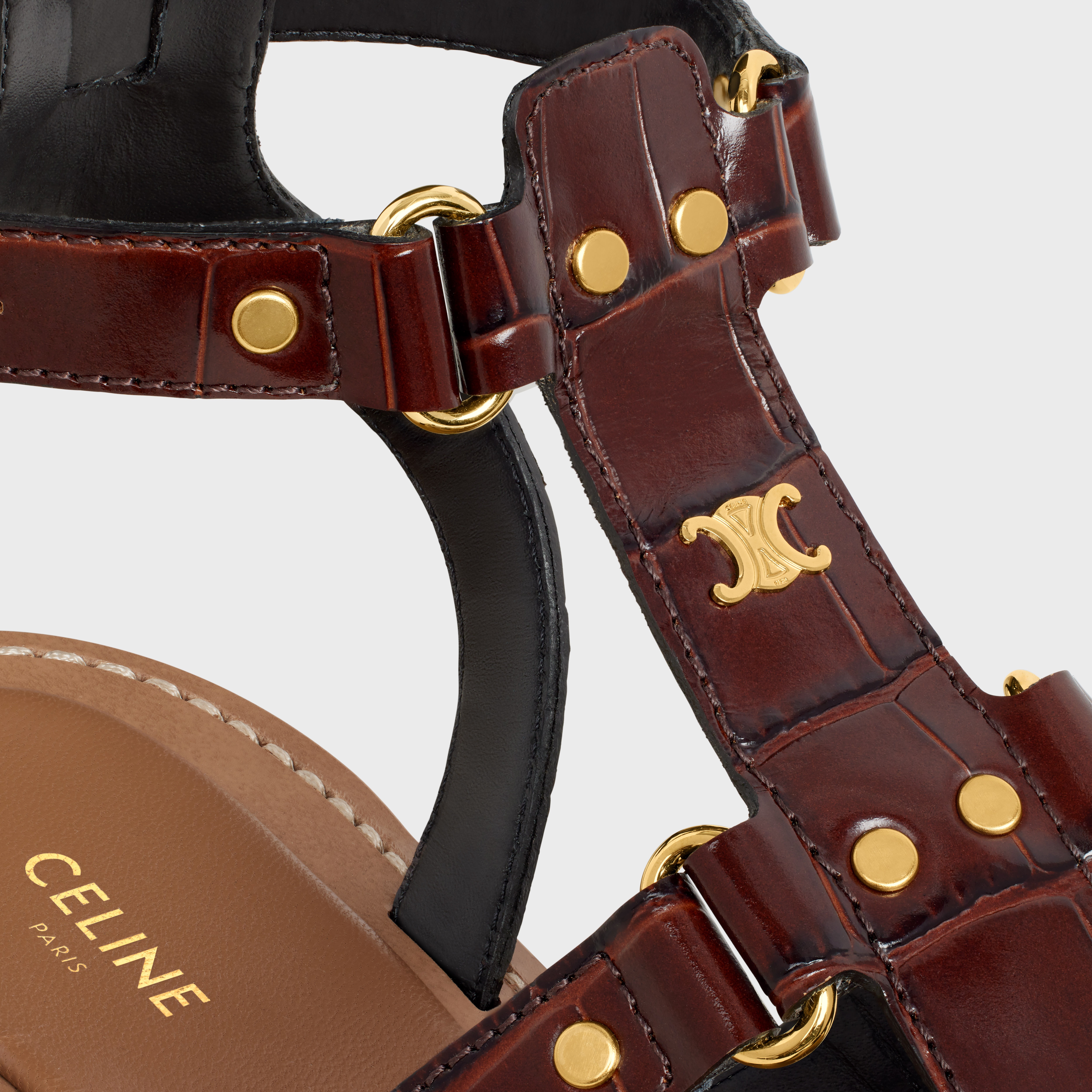 CELINE LYMPIA GLADIATOR SANDAL in CROCODILE STAMPED CALFSKIN - 5