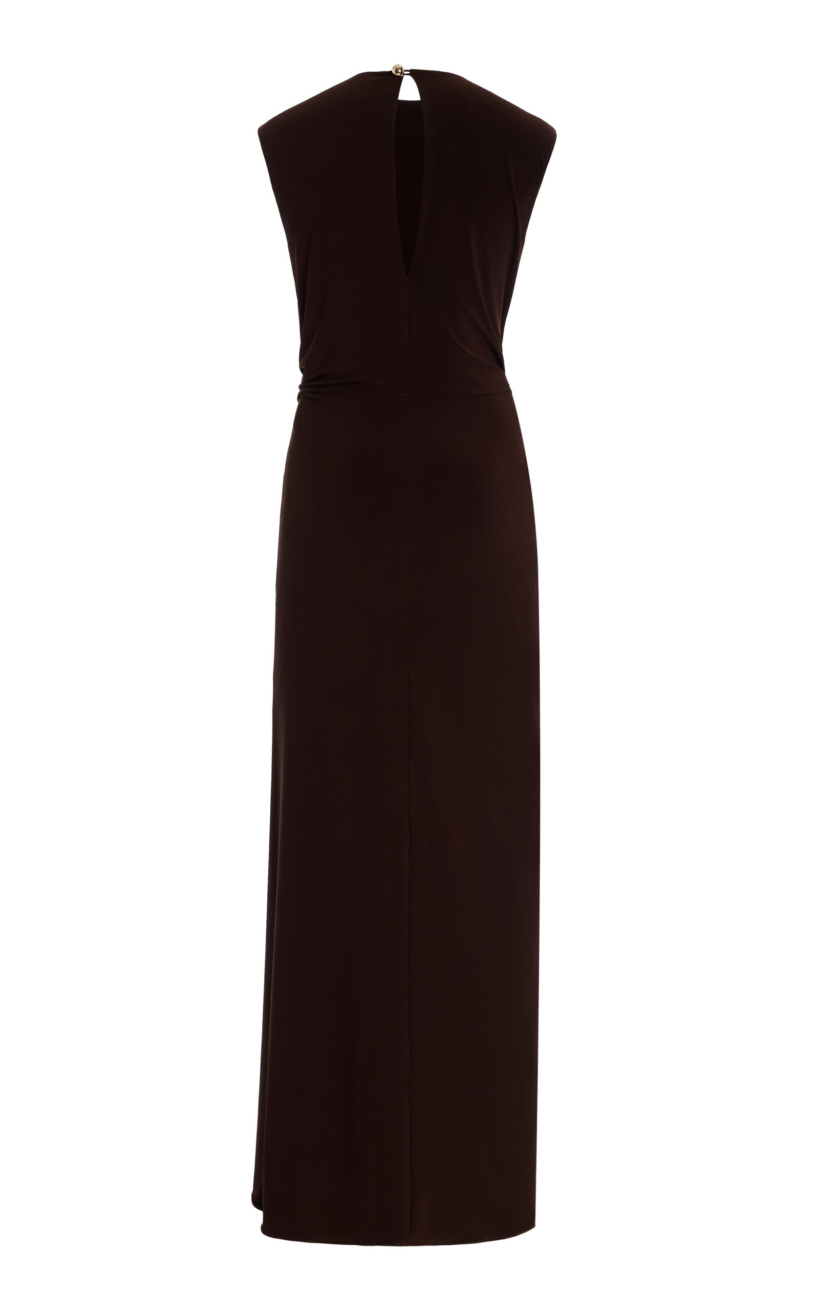 The Serena Draped Jersey Maxi Dress brown - 5