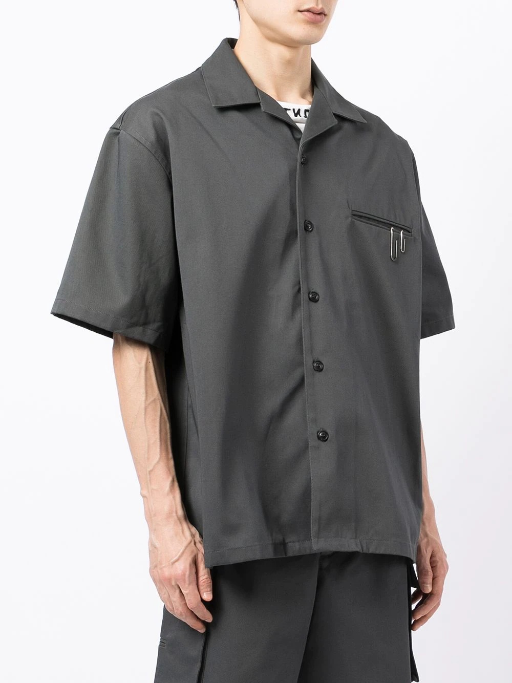 paperclip-detail overshirt - 3