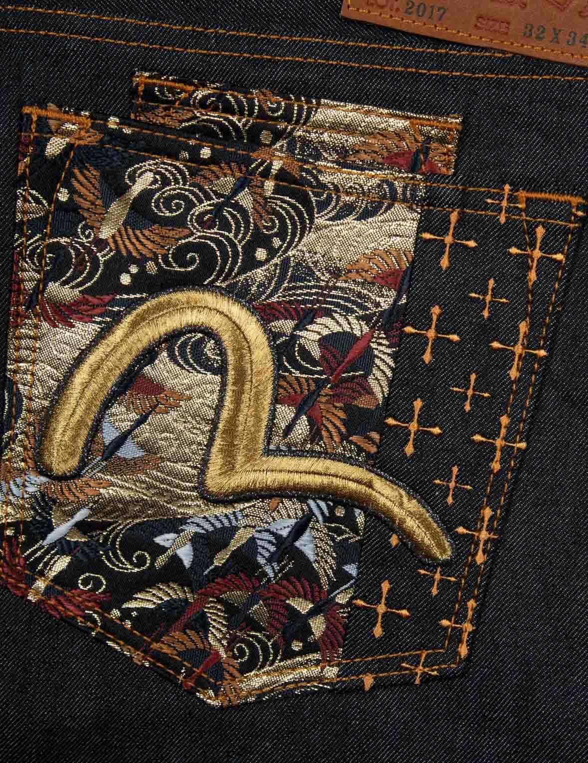 SEAGULL EMBROIDERY AND BROCADE PATCHED CARROT FIT DENIM JEANS #2017 - 7