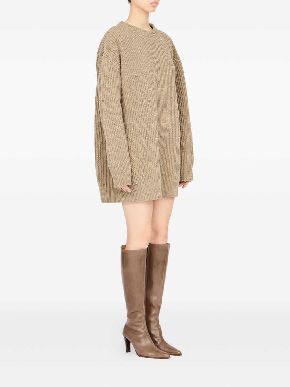 ribbed crewneck mini dress - 3