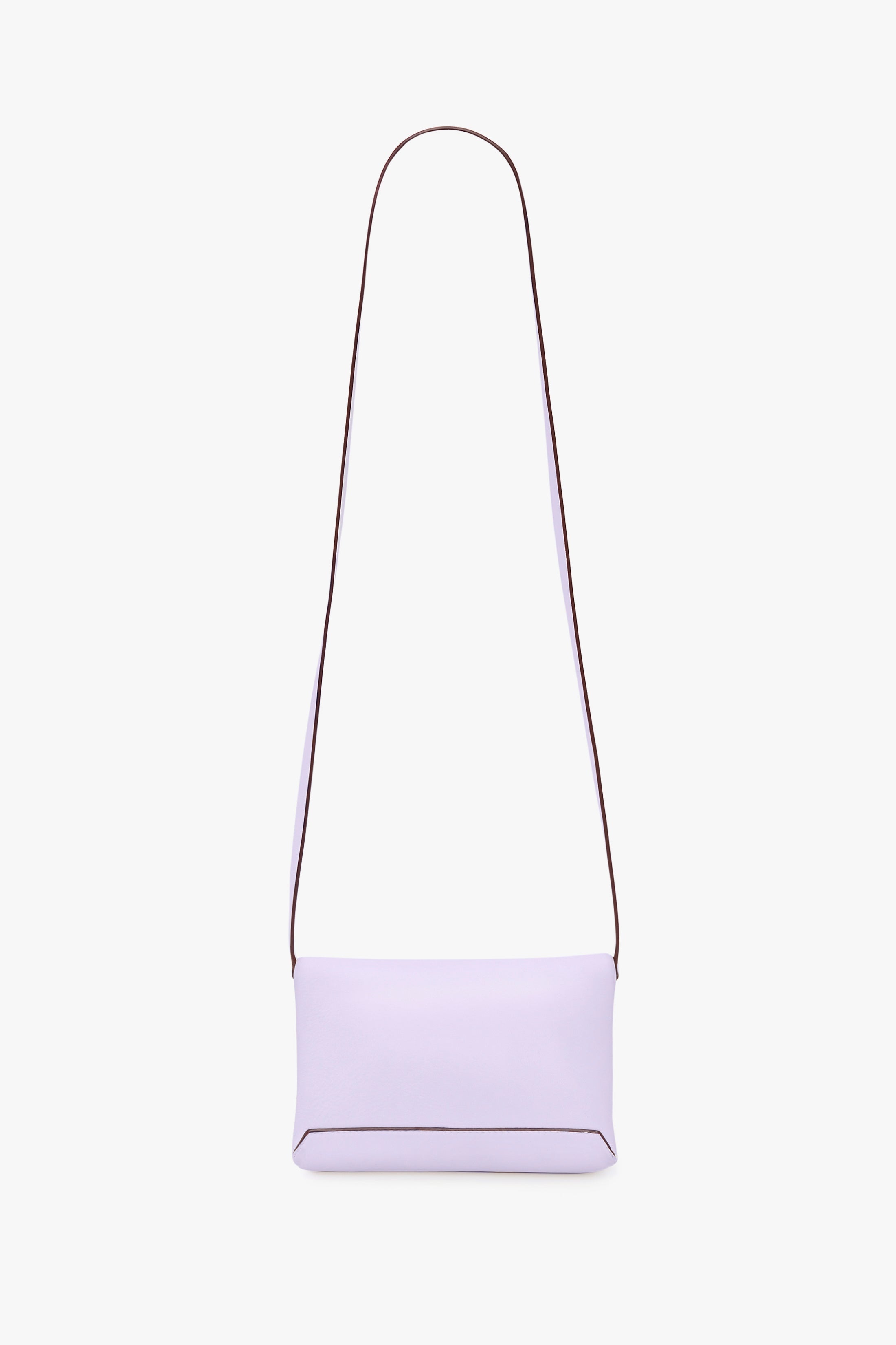 EXCLUSIVE Mini Chain Pouch With Long Strap In Lilac Leather - 5