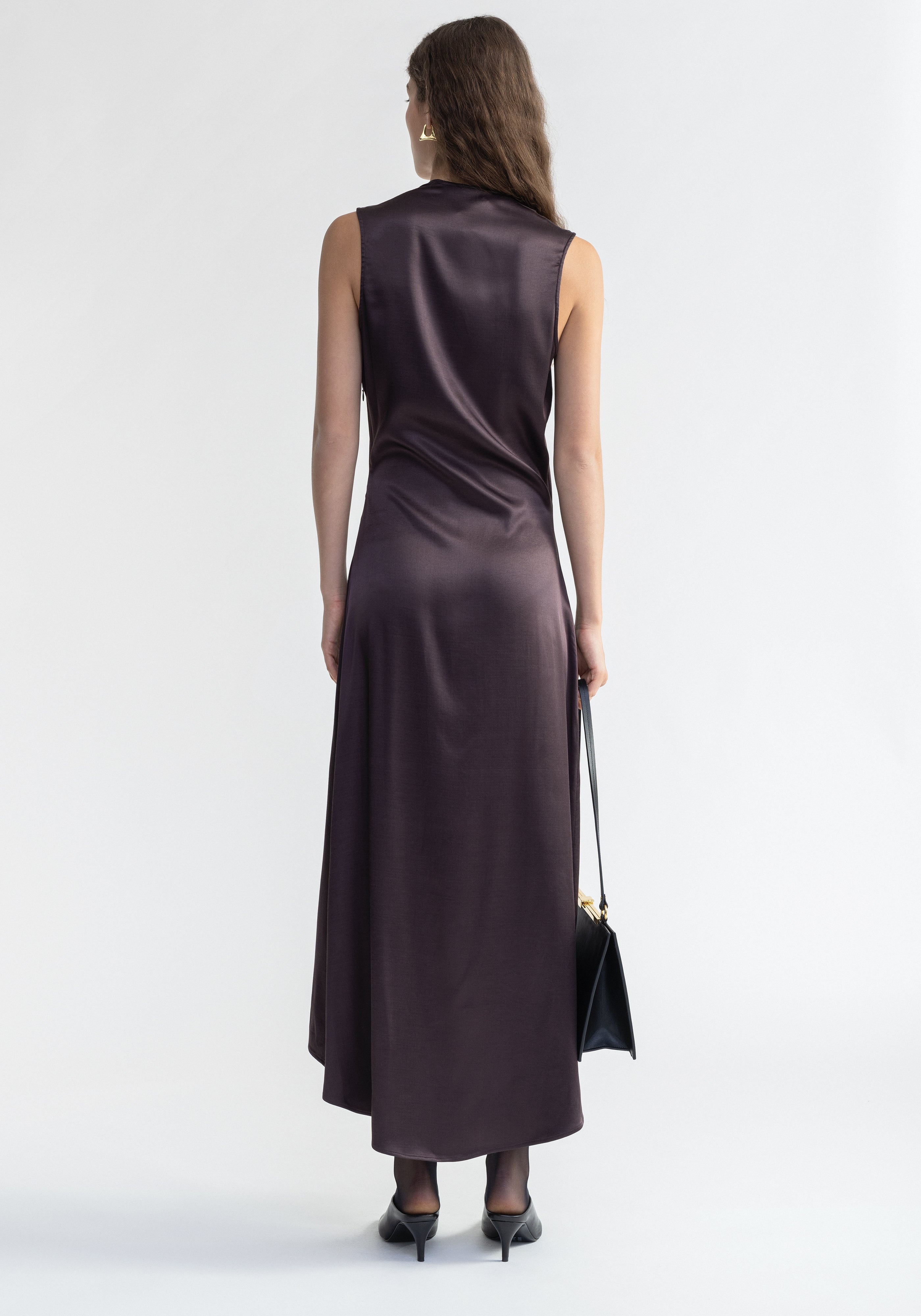 SANSA
Satin asymmetrical midi dress - 4