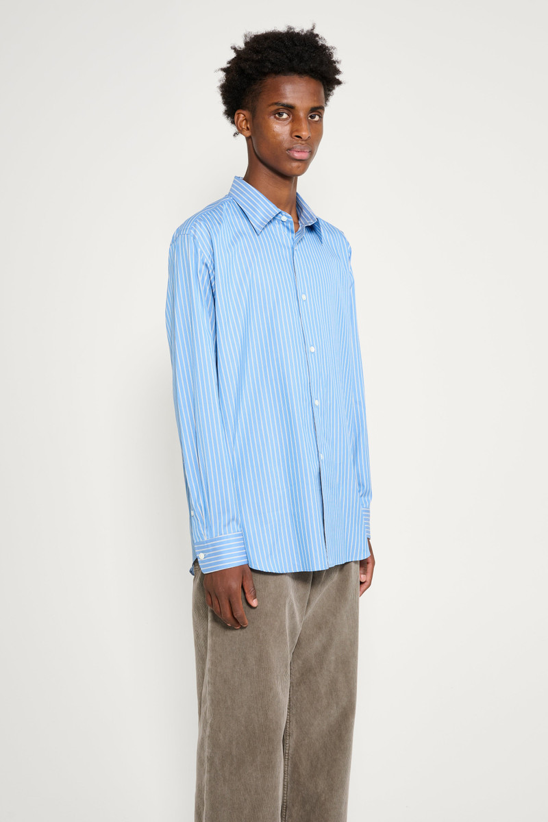 AURALEE AURALEE COTTON SILK STRIPE SHIRT BLUE STRIPE outlook