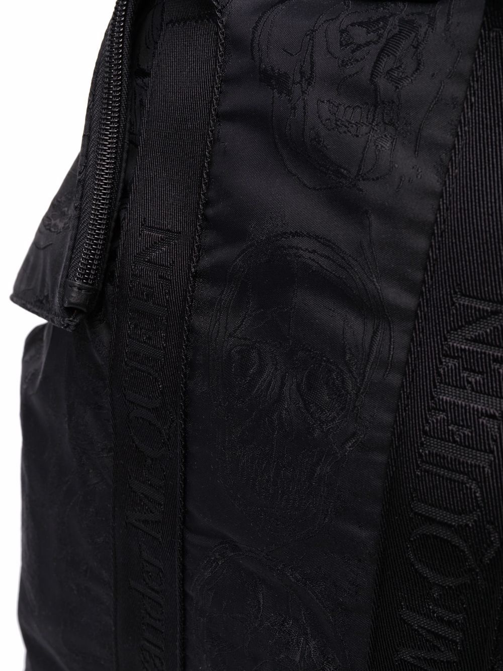 skull-jacquard zipped backpack - 4