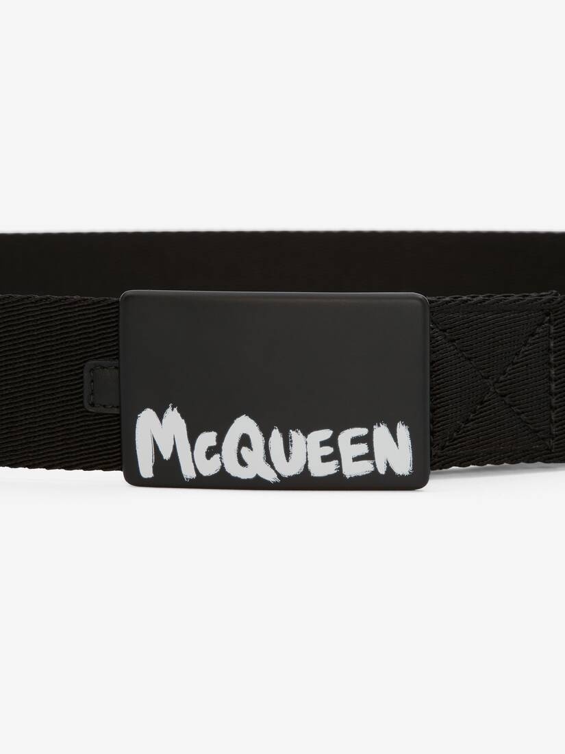 Mcqueen Graffiti Belt in Black - 3
