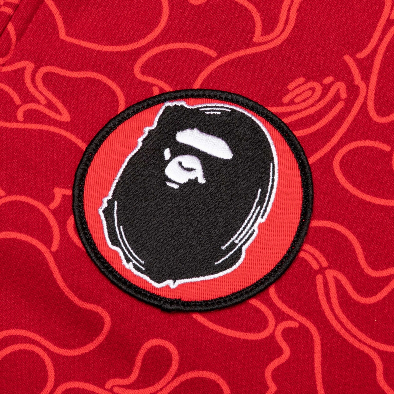 BAPE 30TH ANNIVERSARY LINE CAMO SHARK FULL ZIP HOODIE - RED - 4