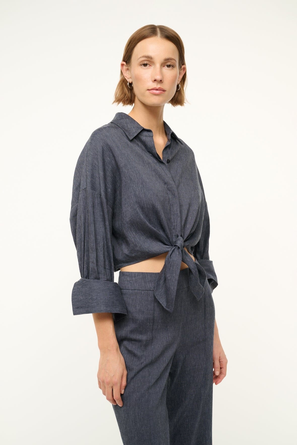 STAUD LISA LINEN TOP CHAMBRAY - 3