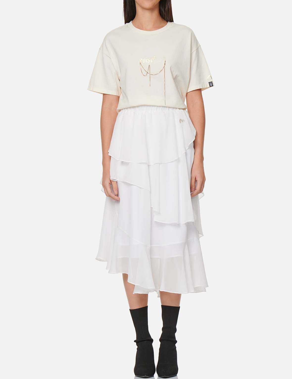 Asymmetric Layered Skirt - 5