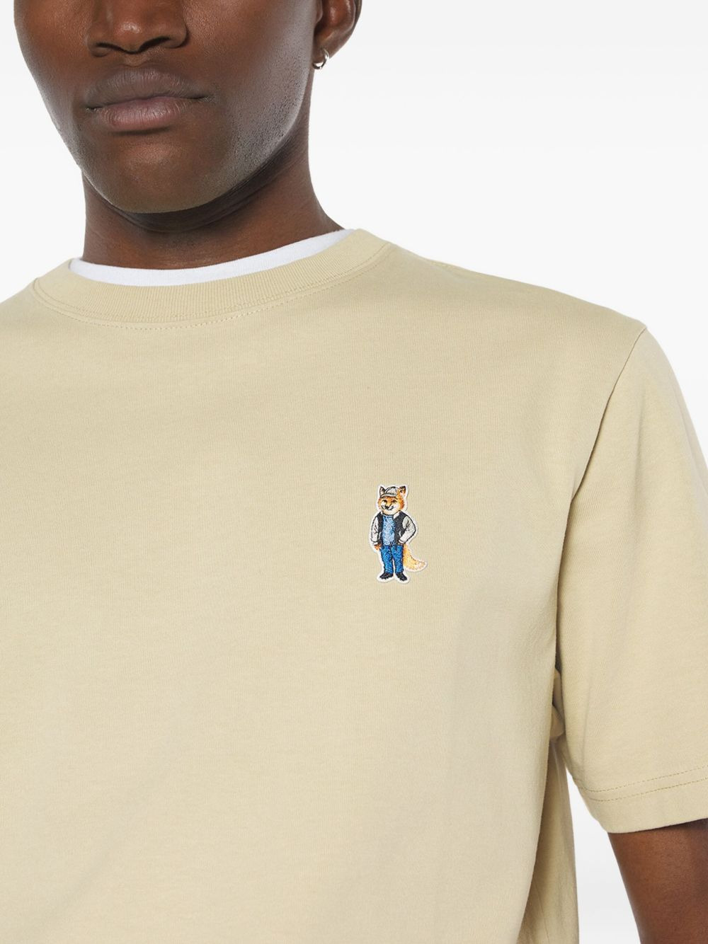 fox-embroidered cotton T-shirt - 3