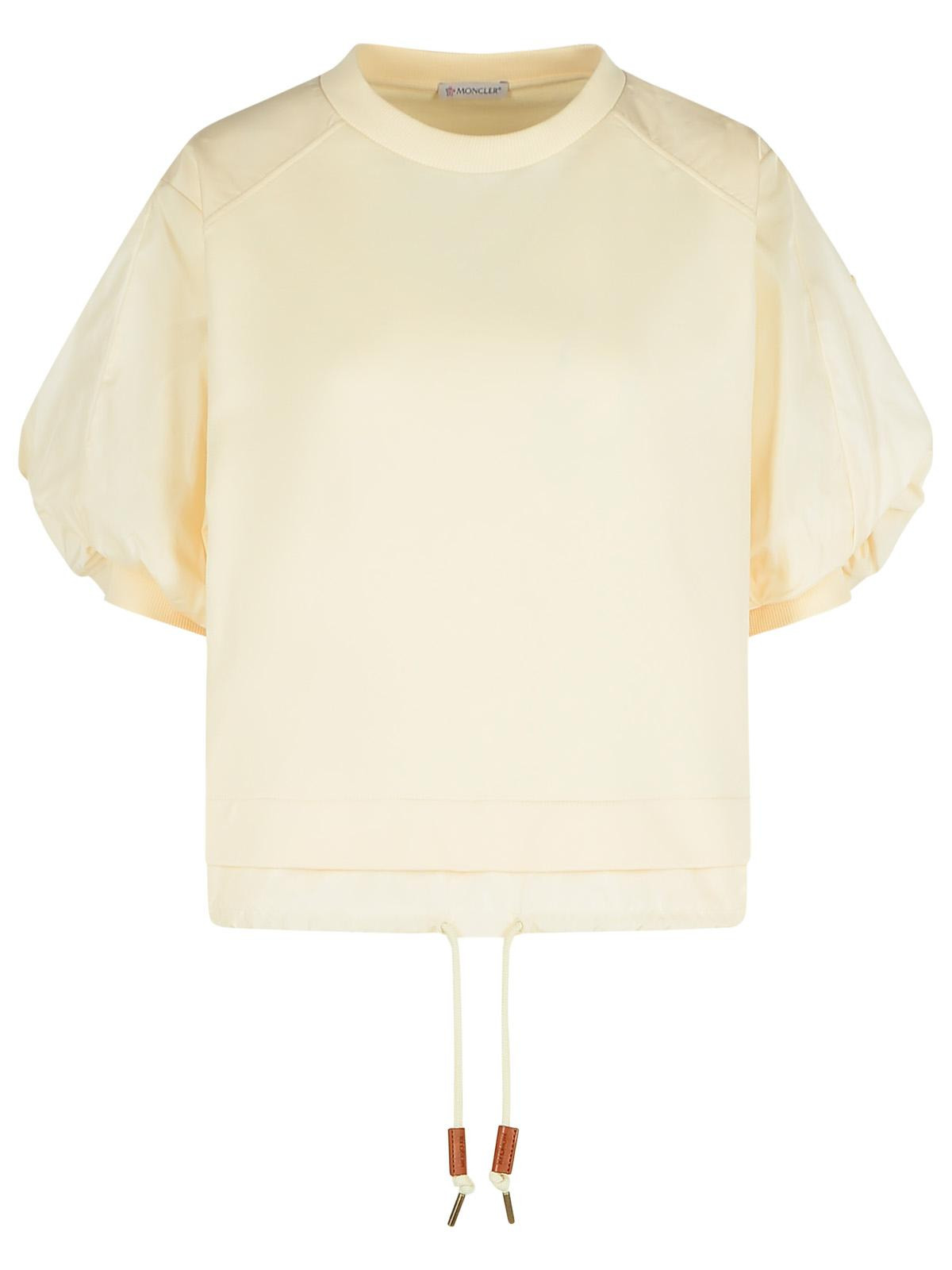 Moncler 'Over' Ivory Cotton T-Shirt Women - 1