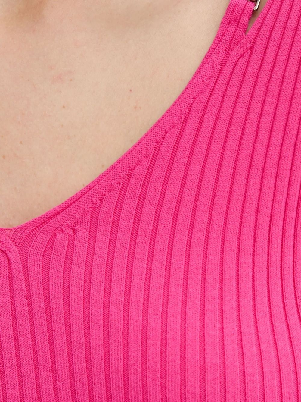 ribbed V-neck top - 4