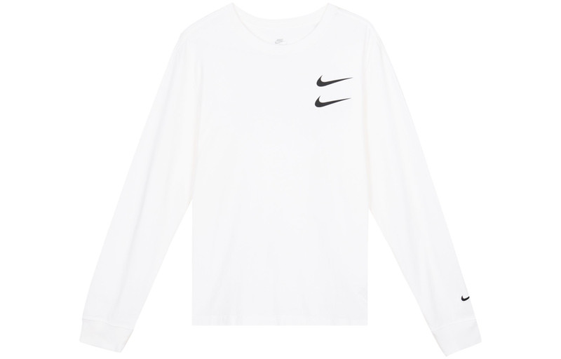 Nike Nike MENS Swoosh Casual Sports Double-Hook Crew-neck Long Sleeve White DB6156-100 outlook