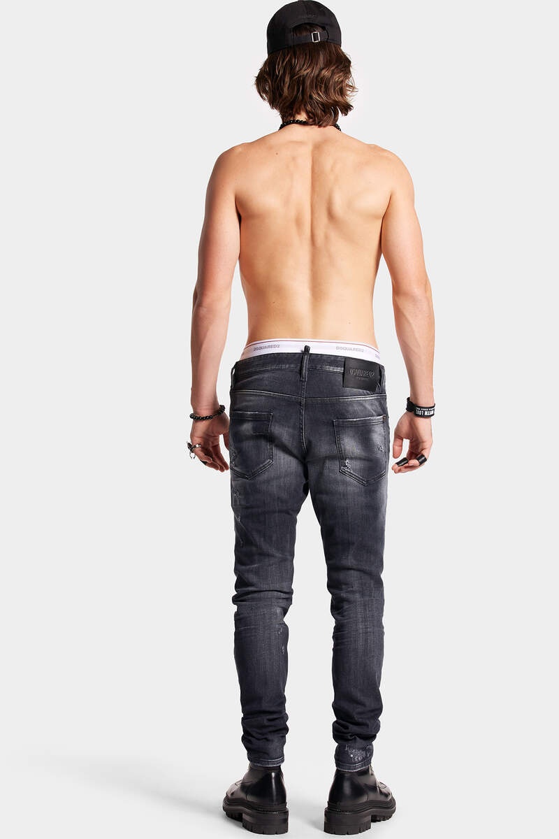 DSQUARED2 BLACK SLASH WASH COOL GUY JEANS | REVERSIBLE