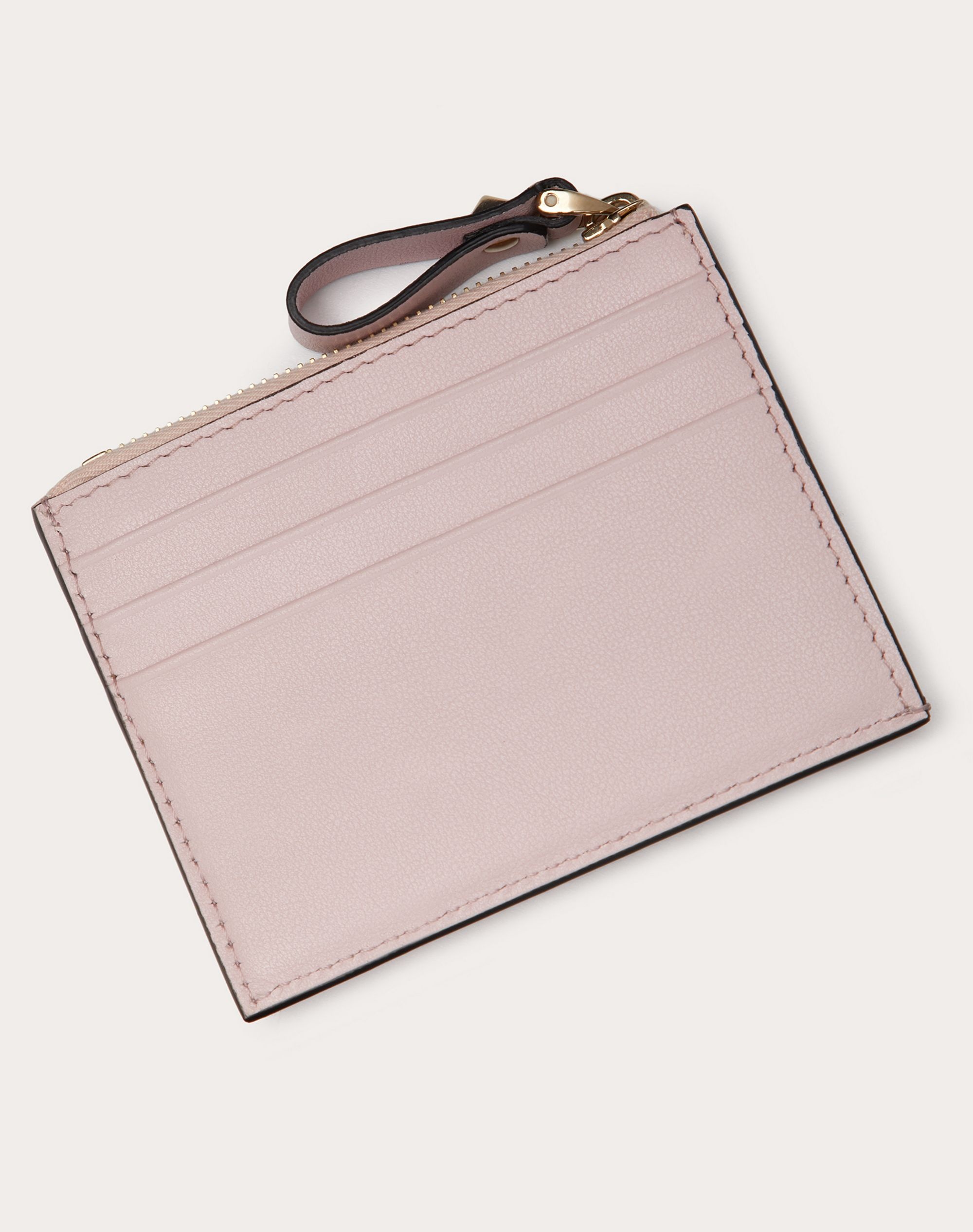 ROCKSTUD CALFSKIN CARDHOLDER WITH ZIPPER - 3