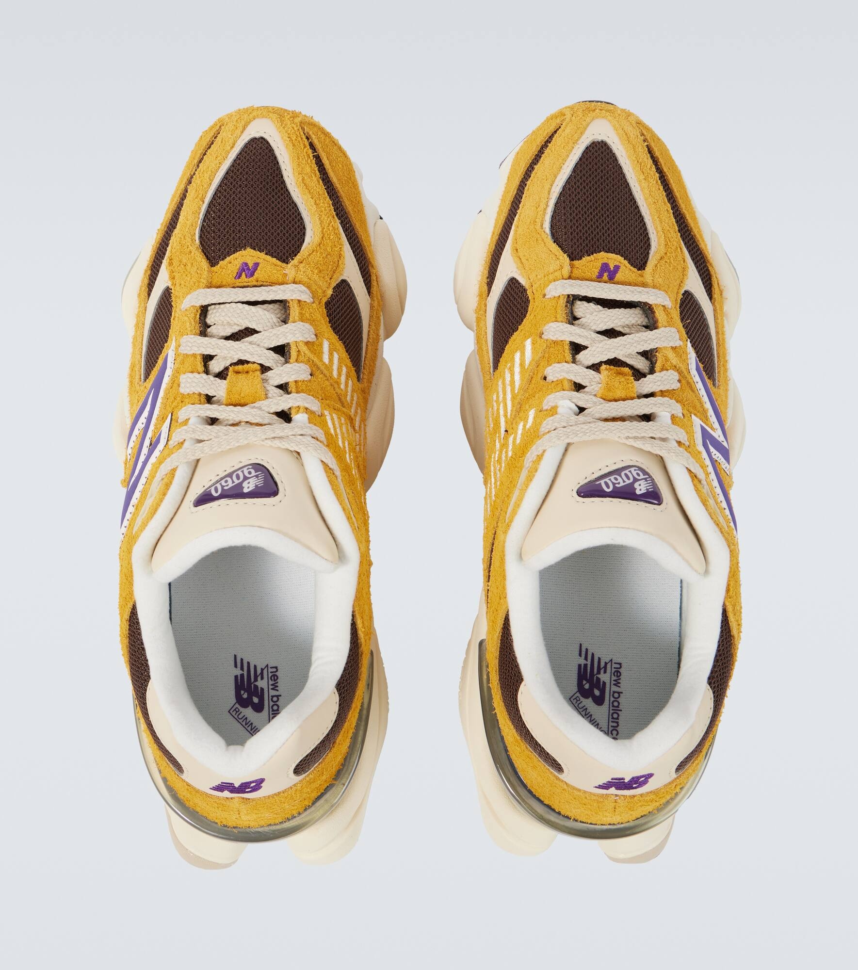 9060 embroidered leather sneakers - 4