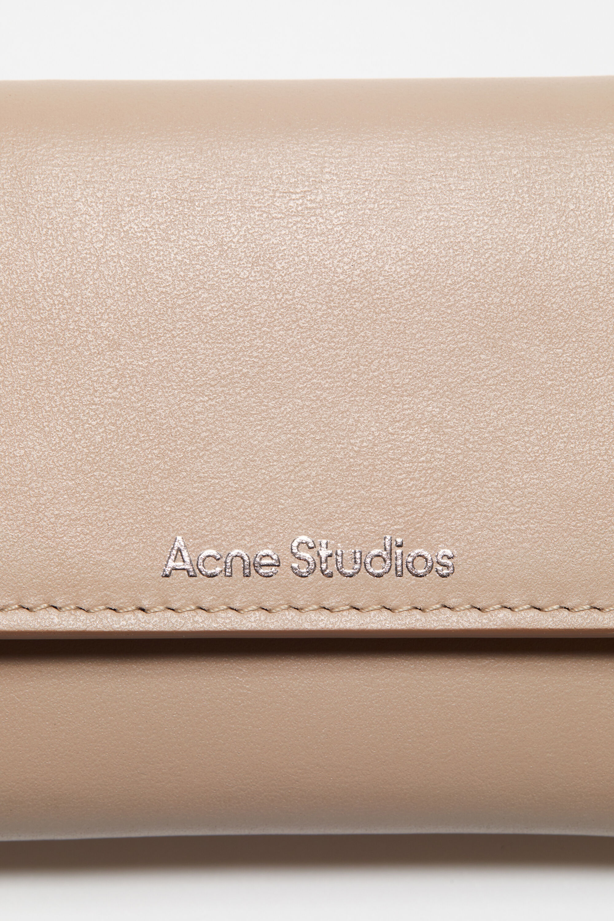 Trifold leather wallet - Taupe beige - 5