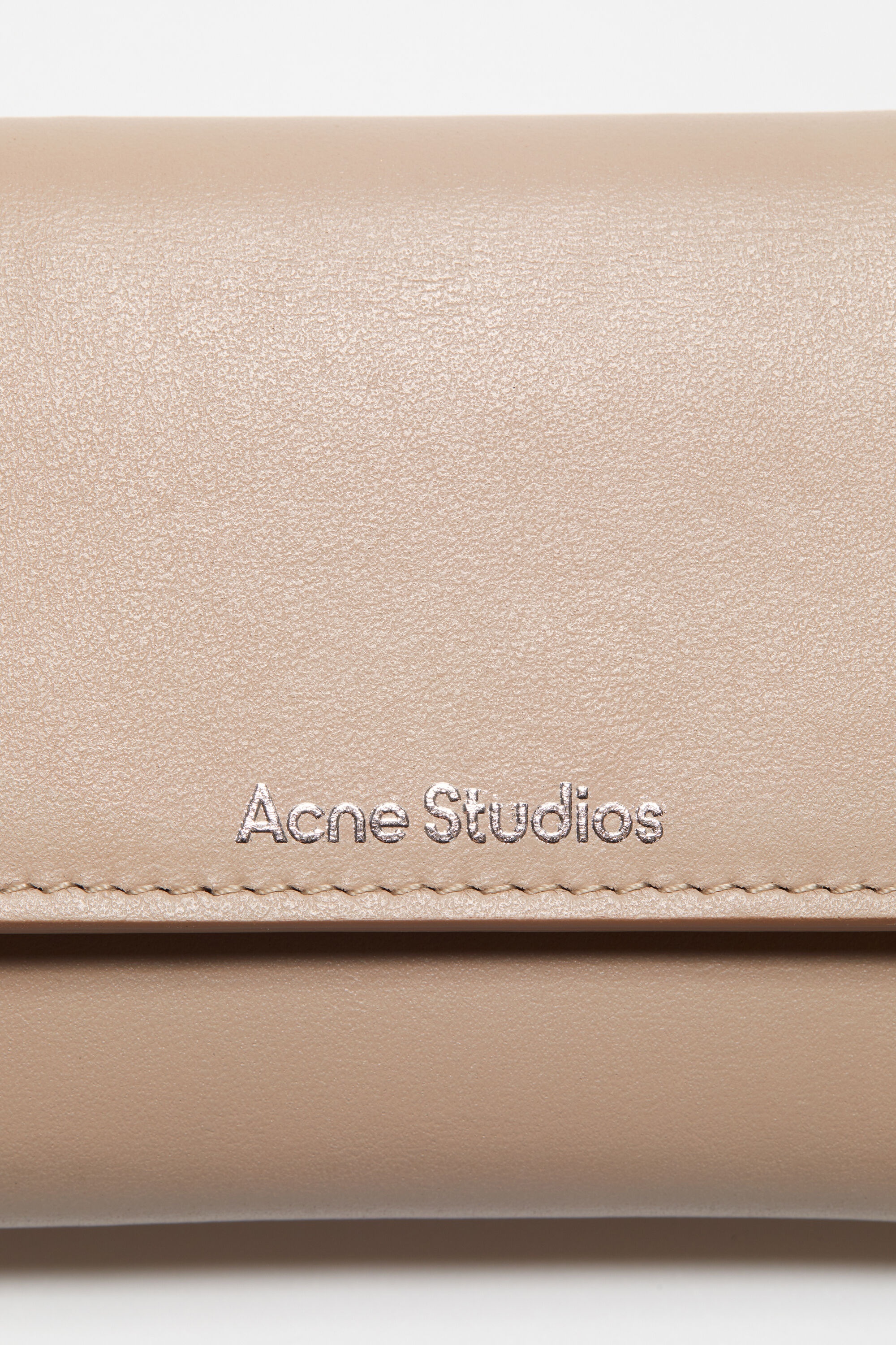 Trifold leather wallet - Taupe beige - 5