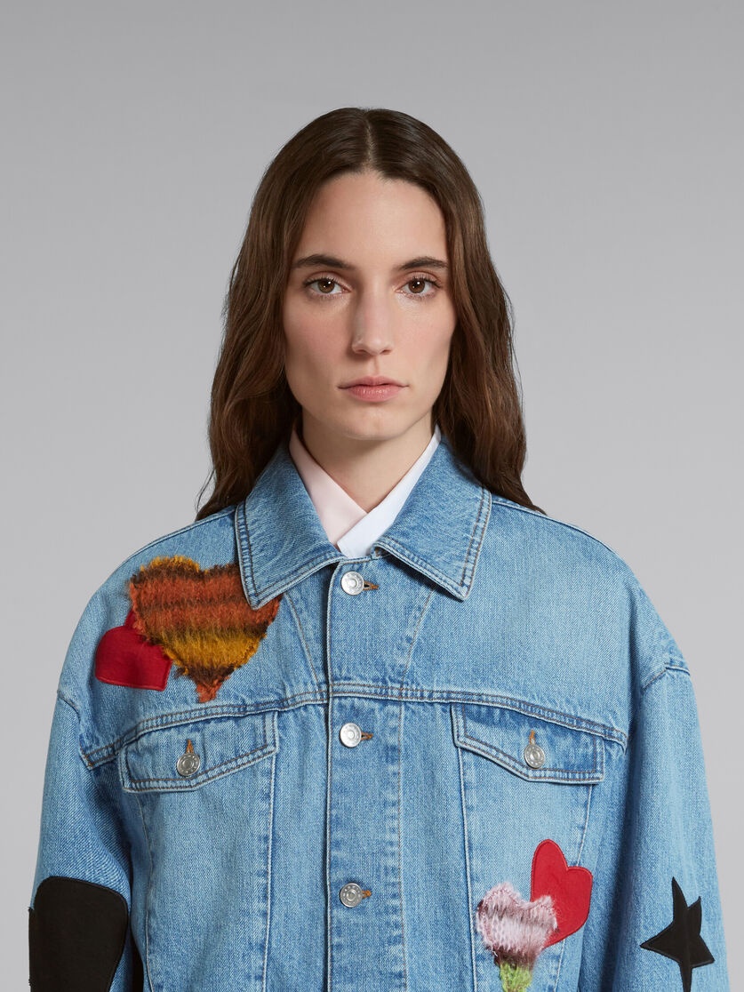 BLUE DENIM JACKET WITH PATCHES - 4