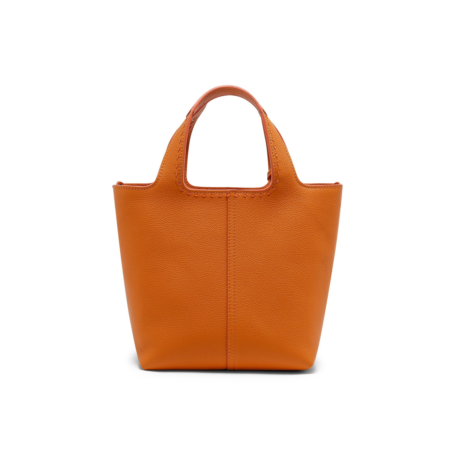 Orange tumbled leather handbag - 4