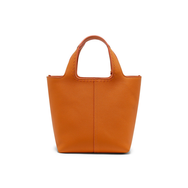 Orange tumbled leather handbag 4