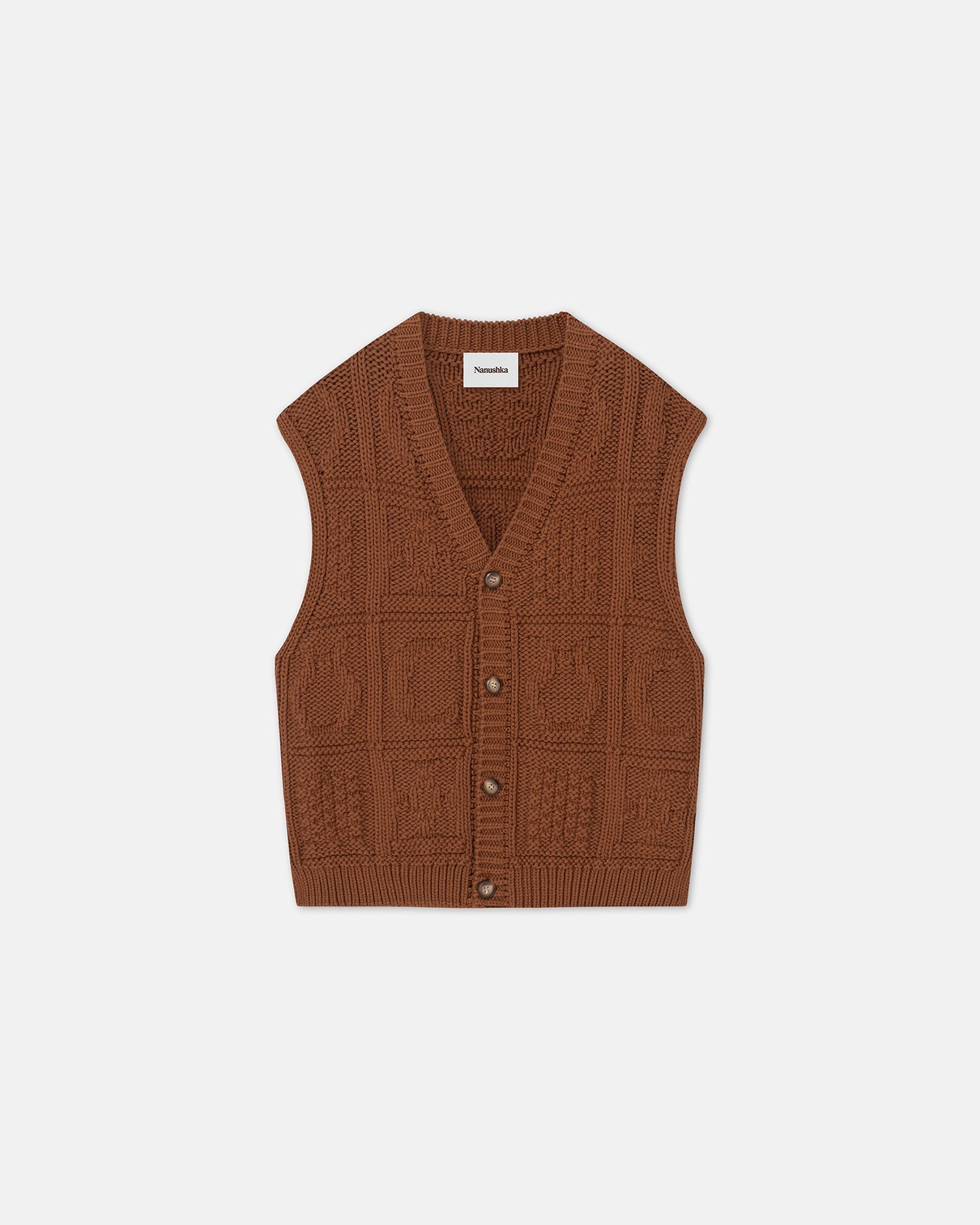 Cable-Knit Cotton-Blend Vest - 1