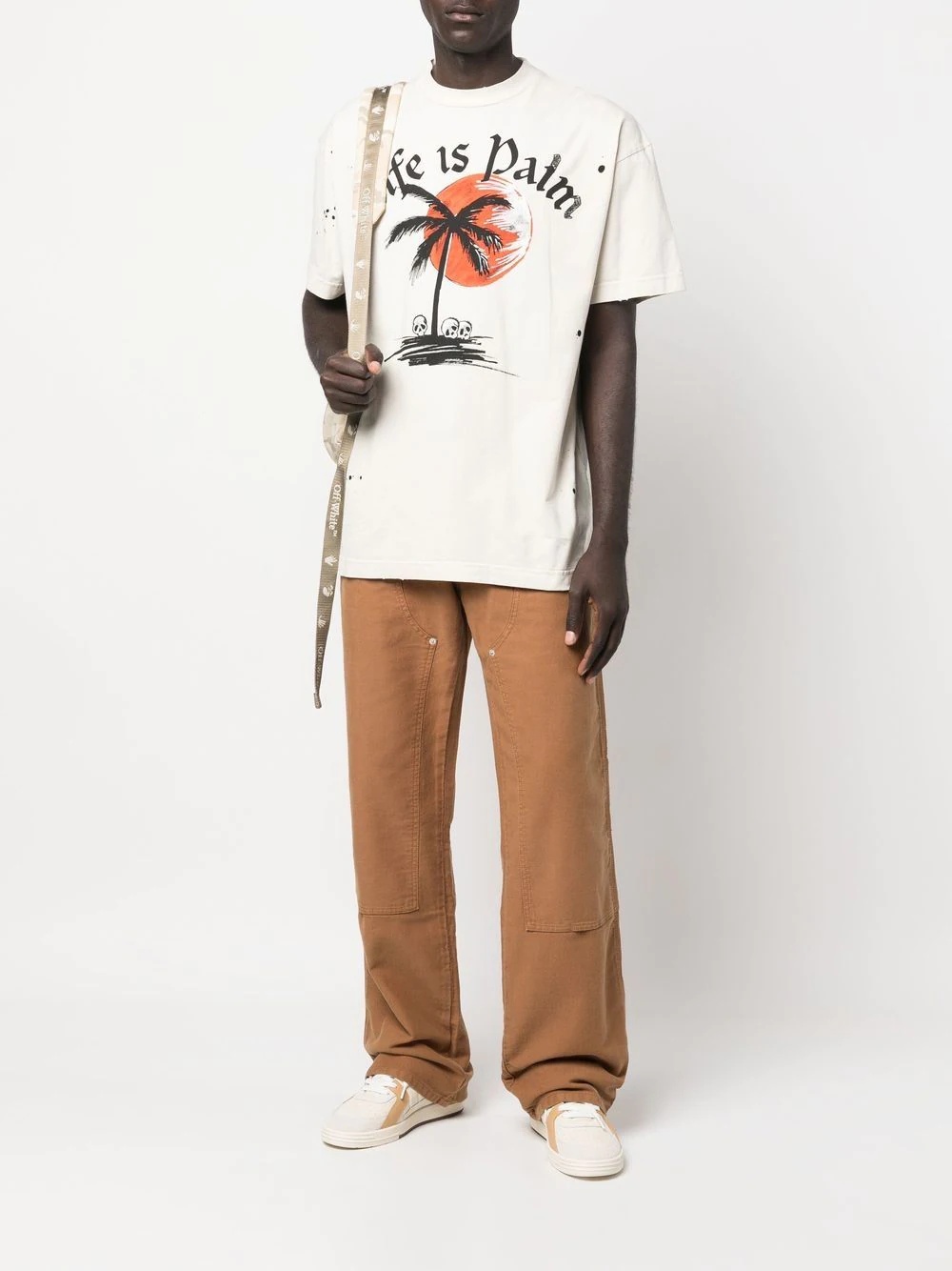 slogan-print cotton T-shirt - 3