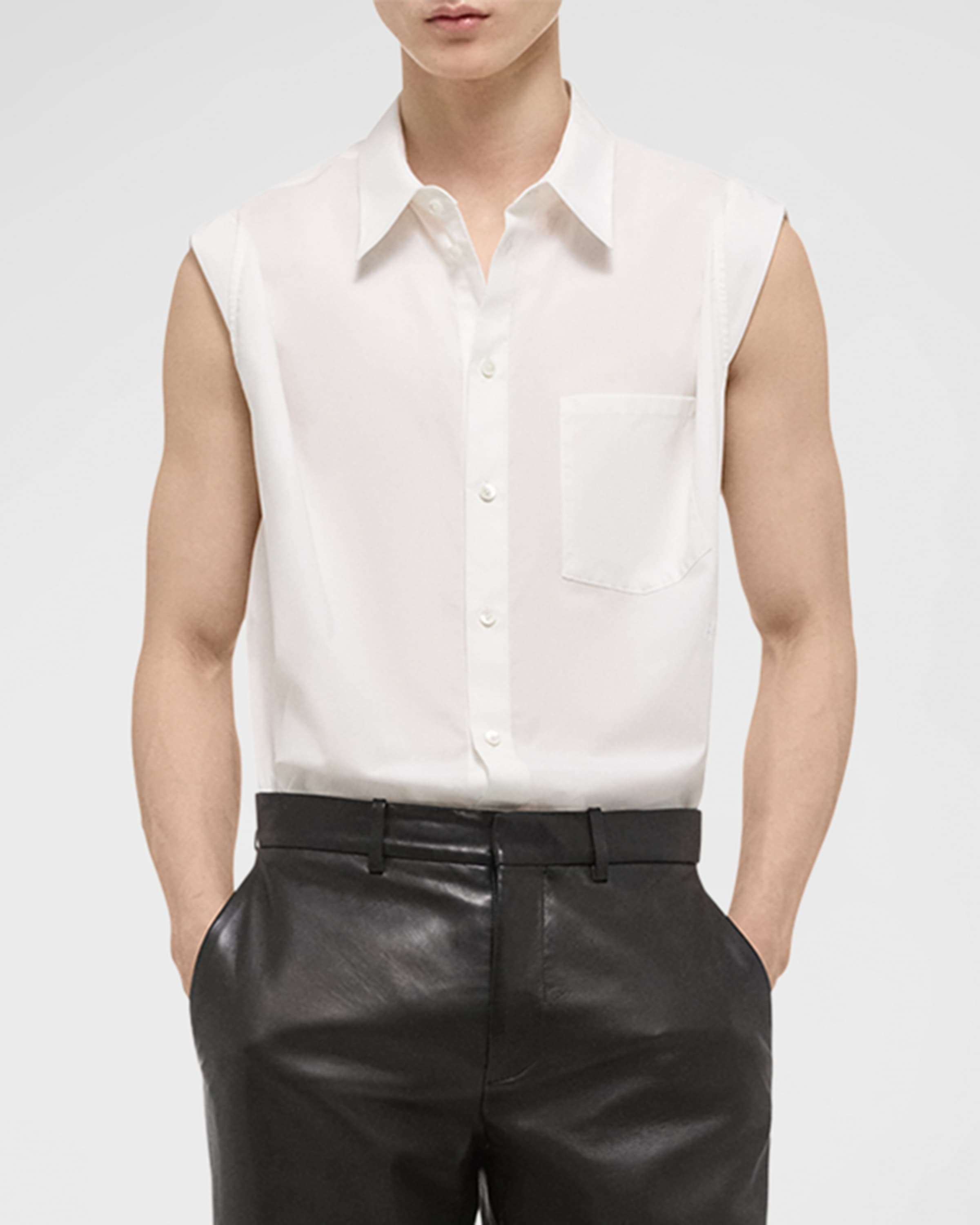 Men's Sleeveless Button-Down Shirt - 2