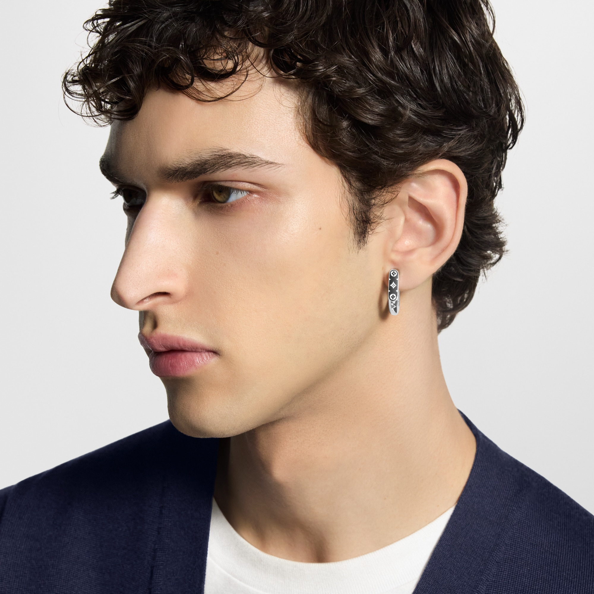Monogram Chain Hoop Earring - 4