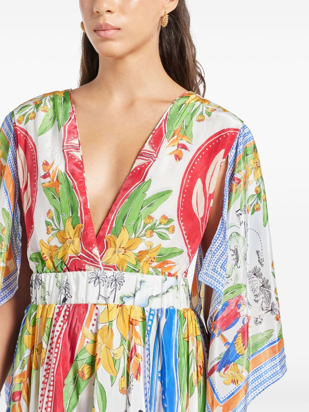 Tropical Destination Kimono Sleeve midi dress - 5