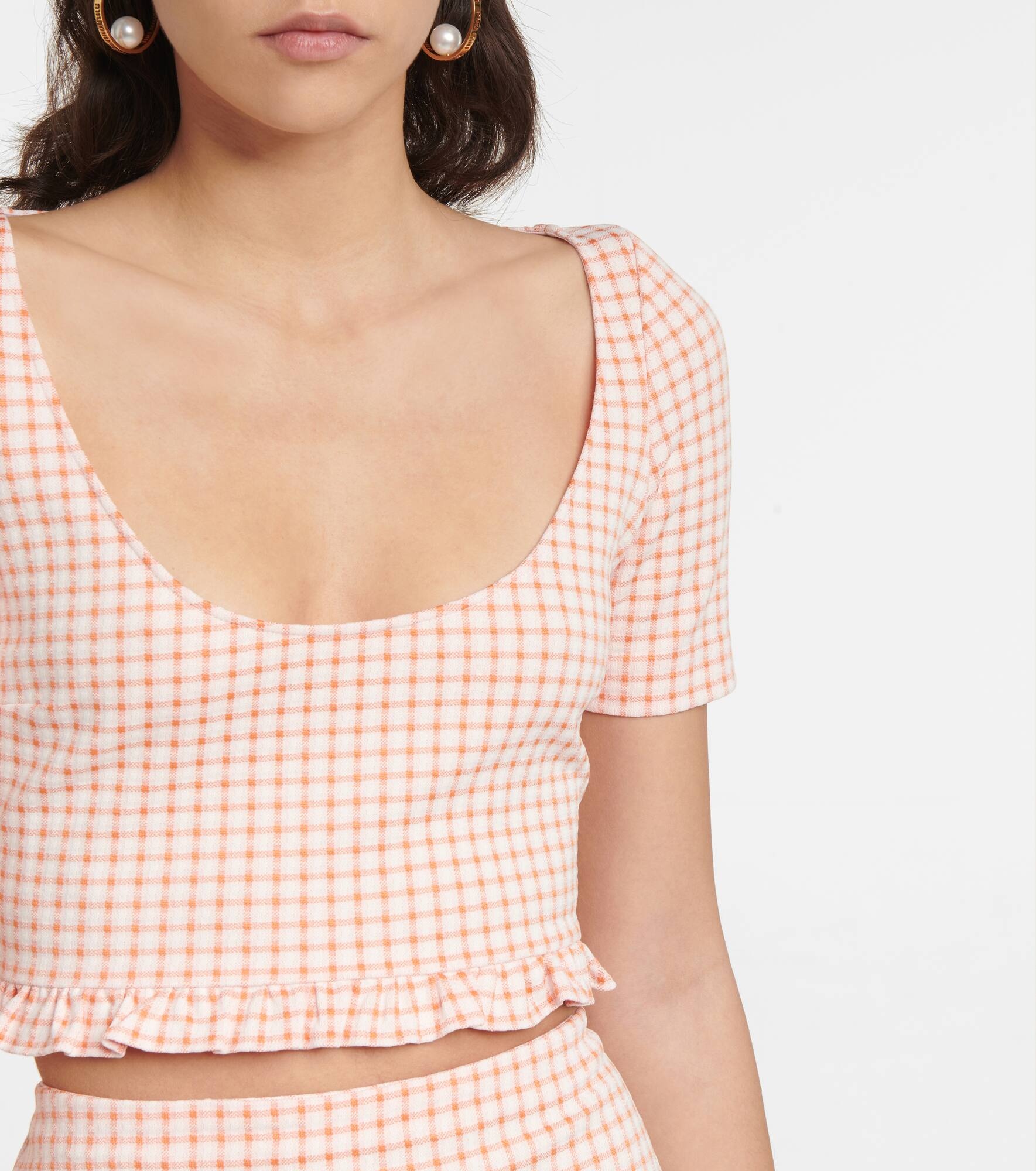 Checked crop top - 4