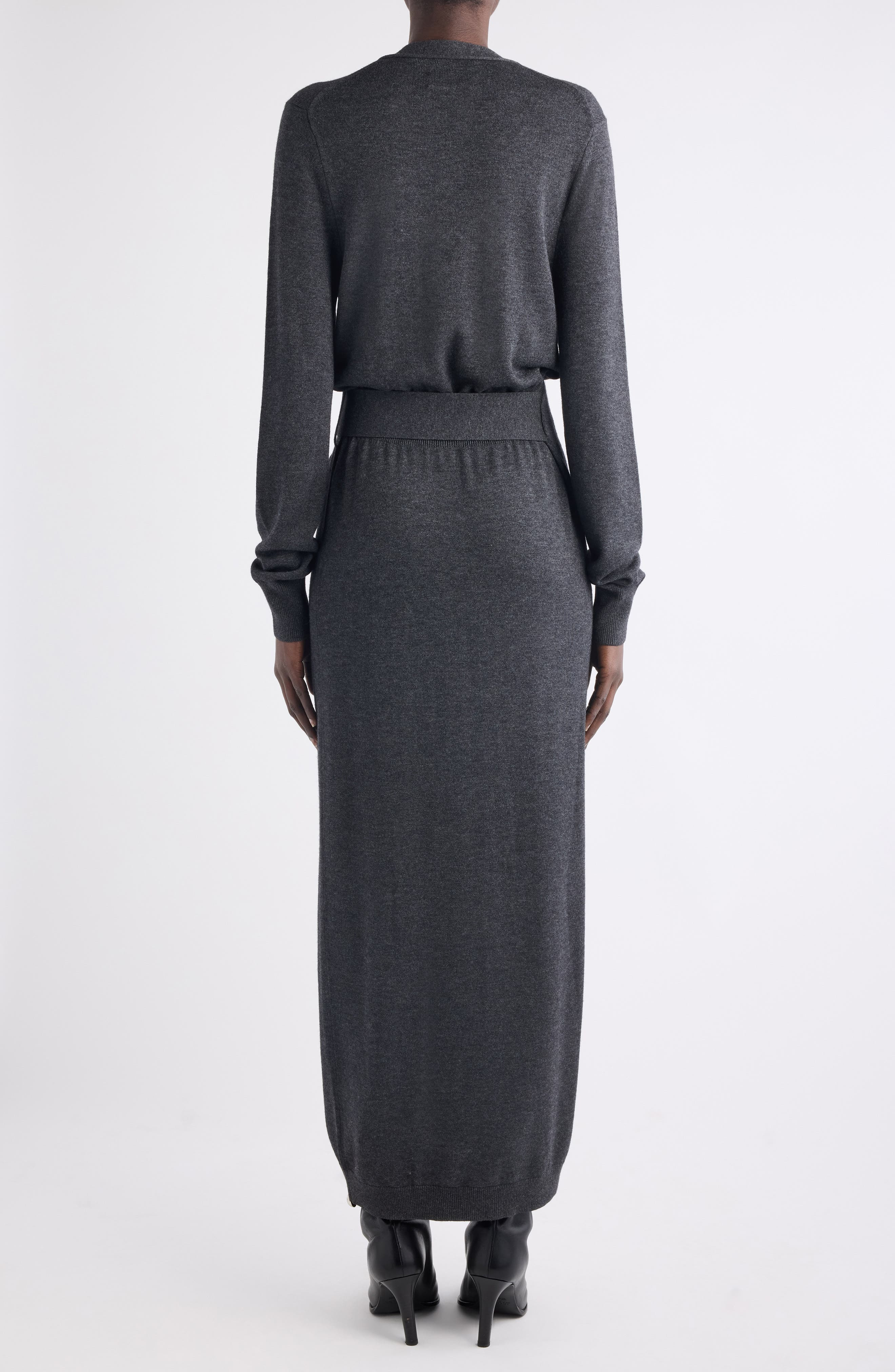 Isabel Marant Constance Long Sleeve Belted Sweater Dress in Anthracite at Nordstrom - 2