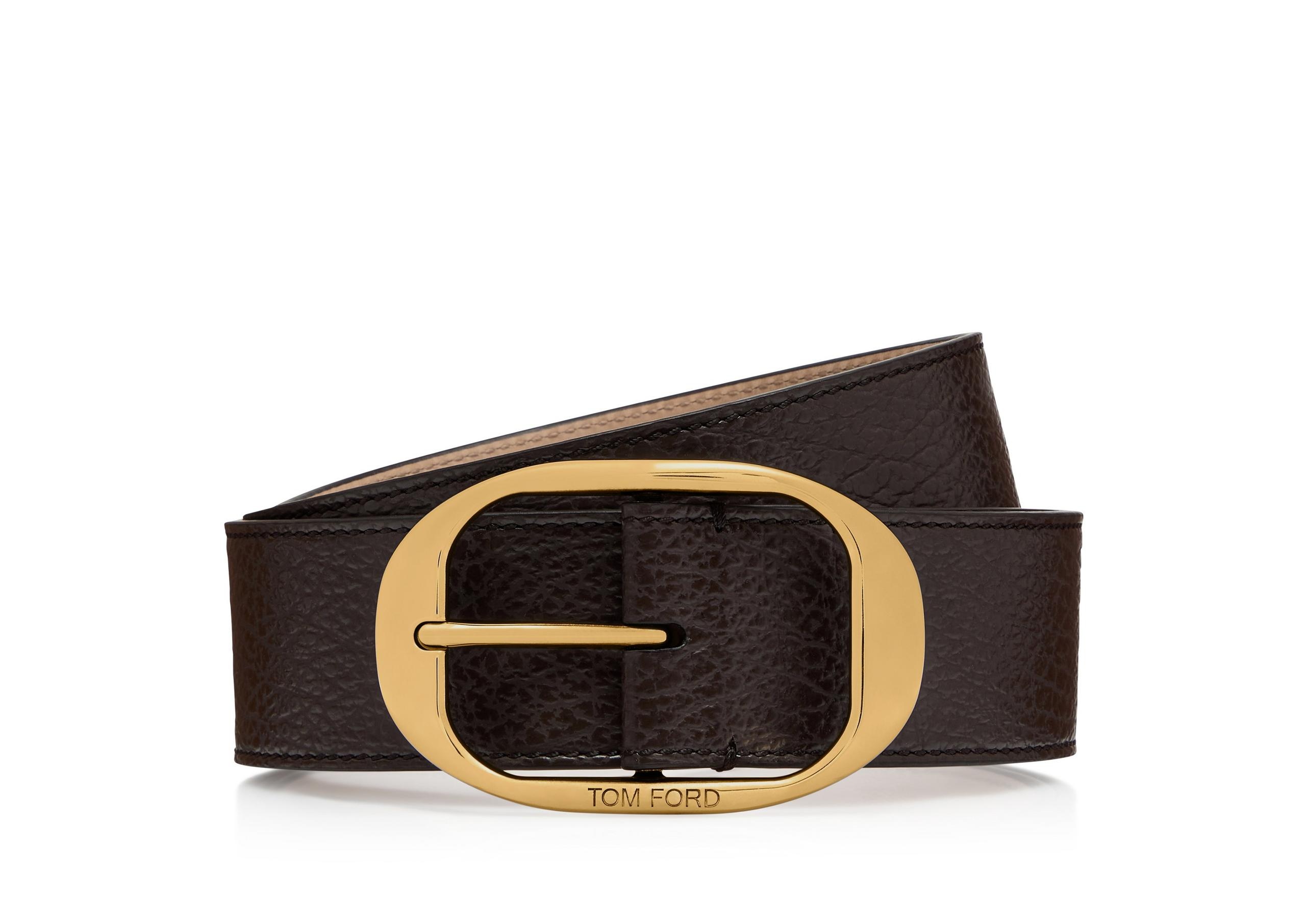 GRAIN LEATHER OVAL BELT - 1