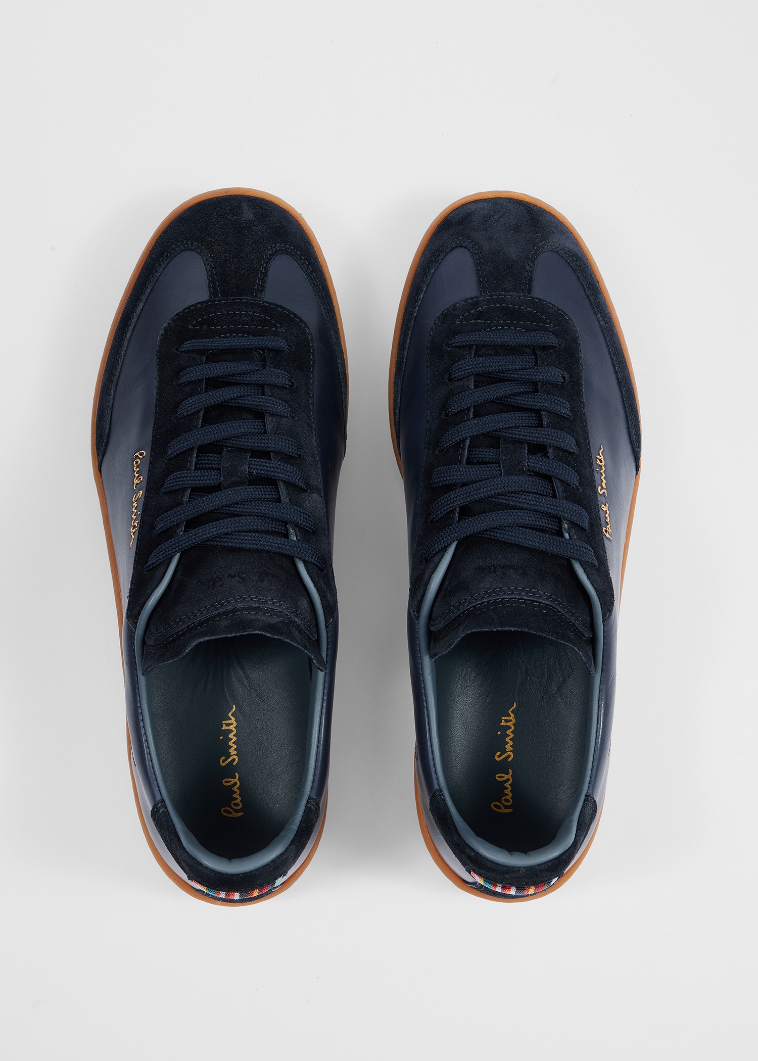 Navy Leather 'Como' Trainers - 3