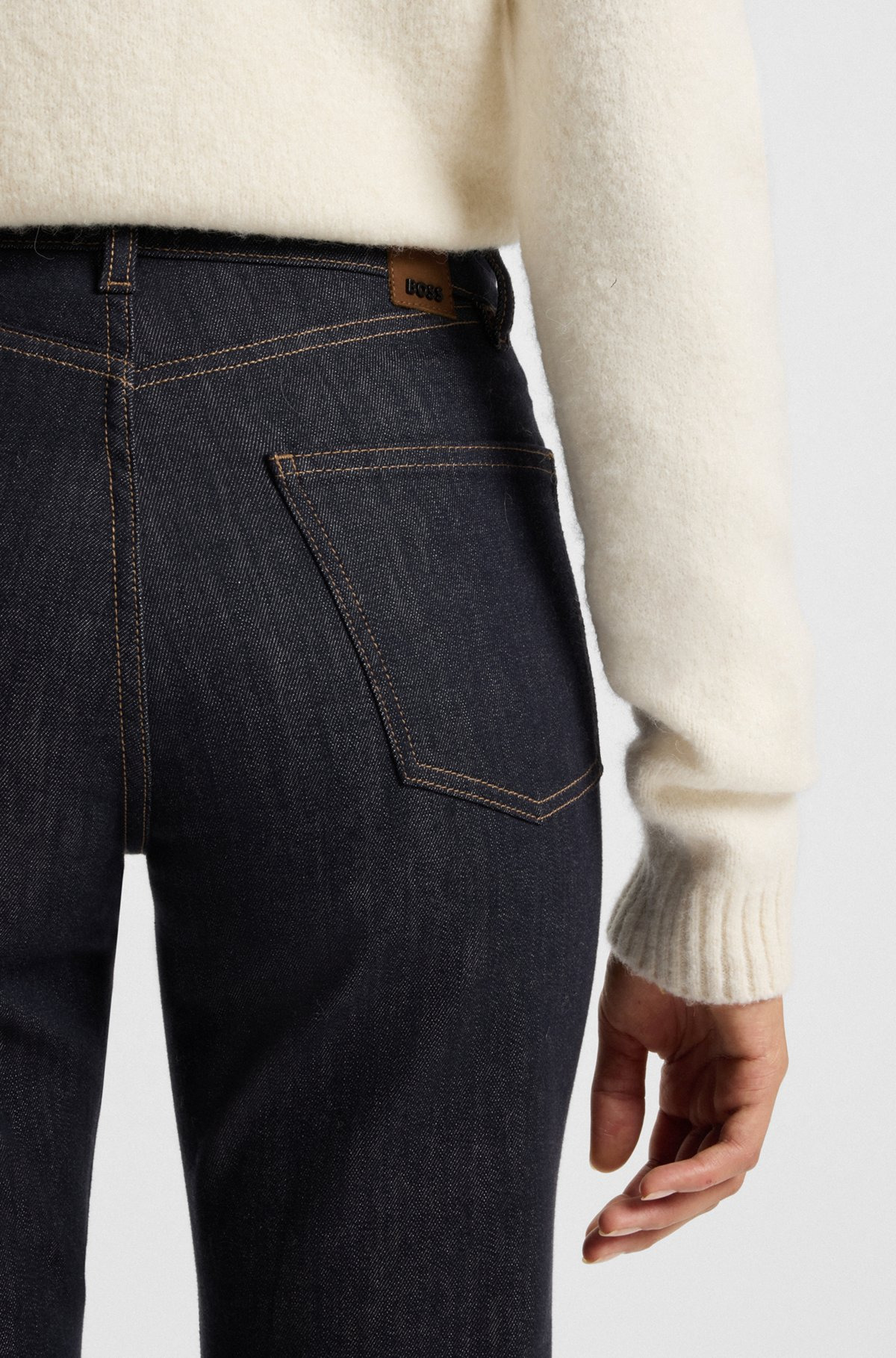 SLIM-FIT JEANS IN WASHED INDIGO STRETCH DENIM - 5