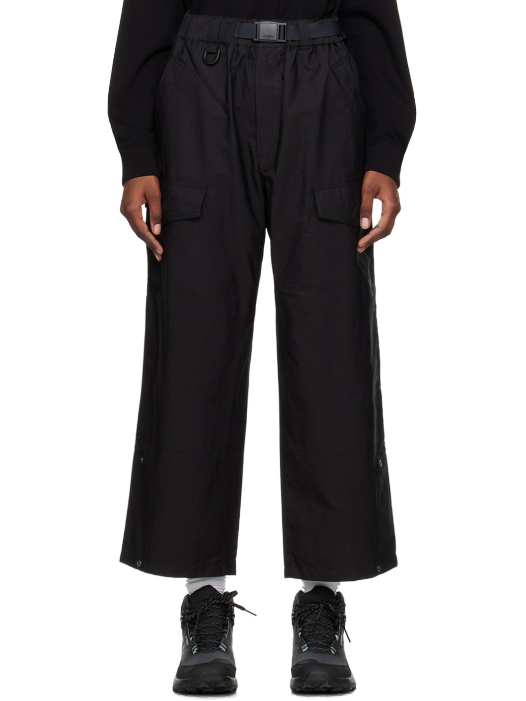 Black Loose Cargo Pants - 1