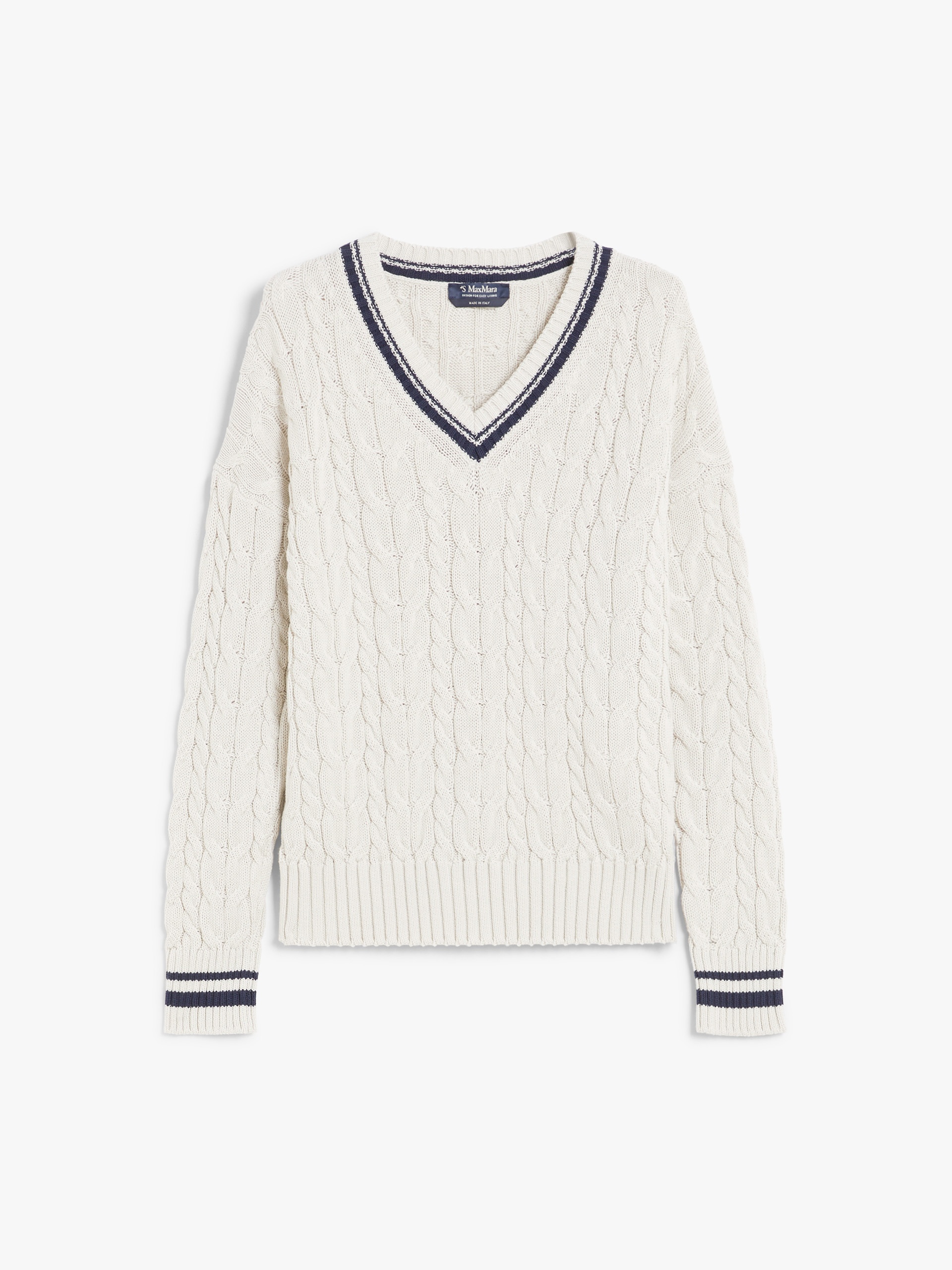 GEMMA Jacquard cotton V-neck sweater - 1