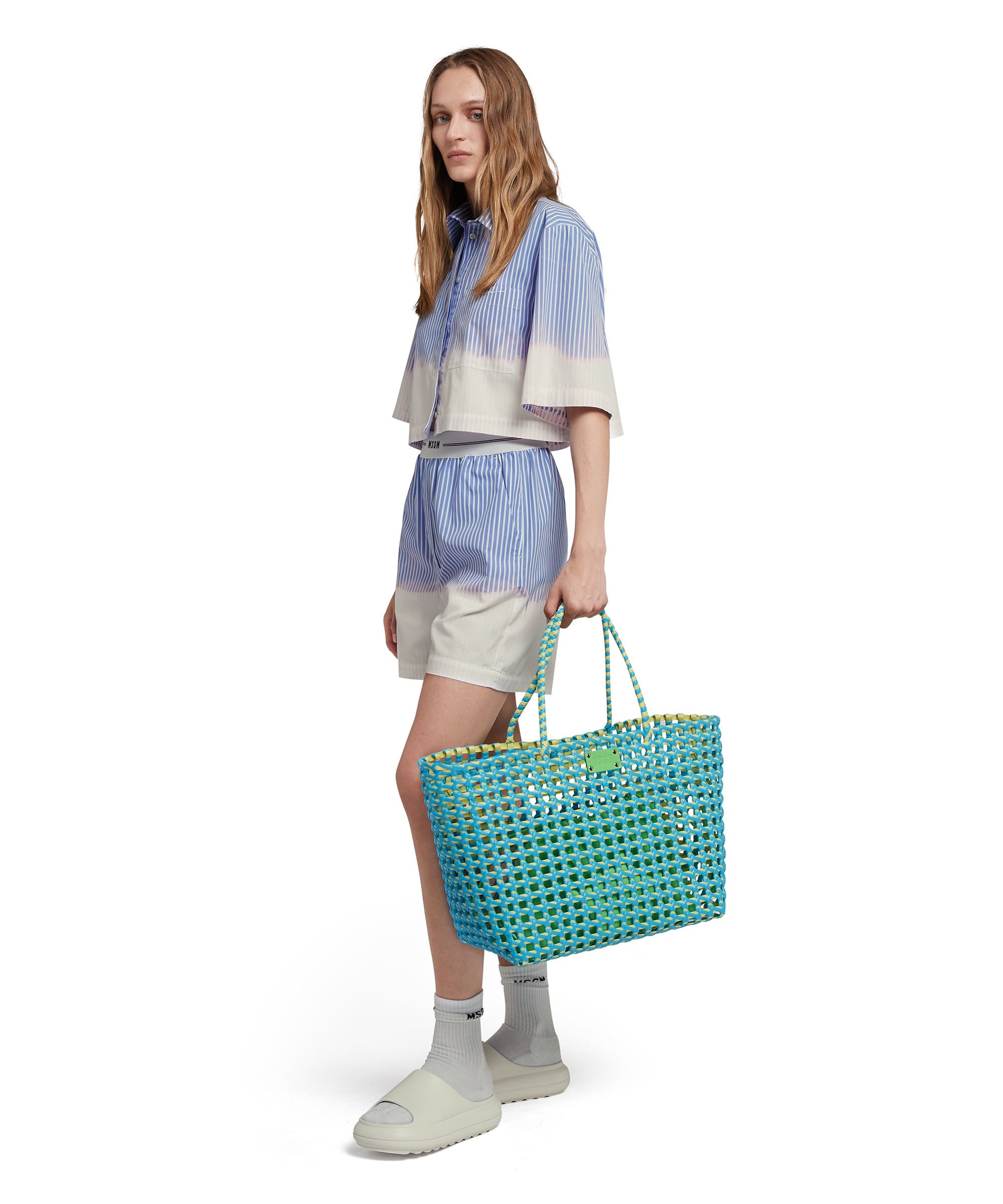 Large woven tote bag with logo - 5