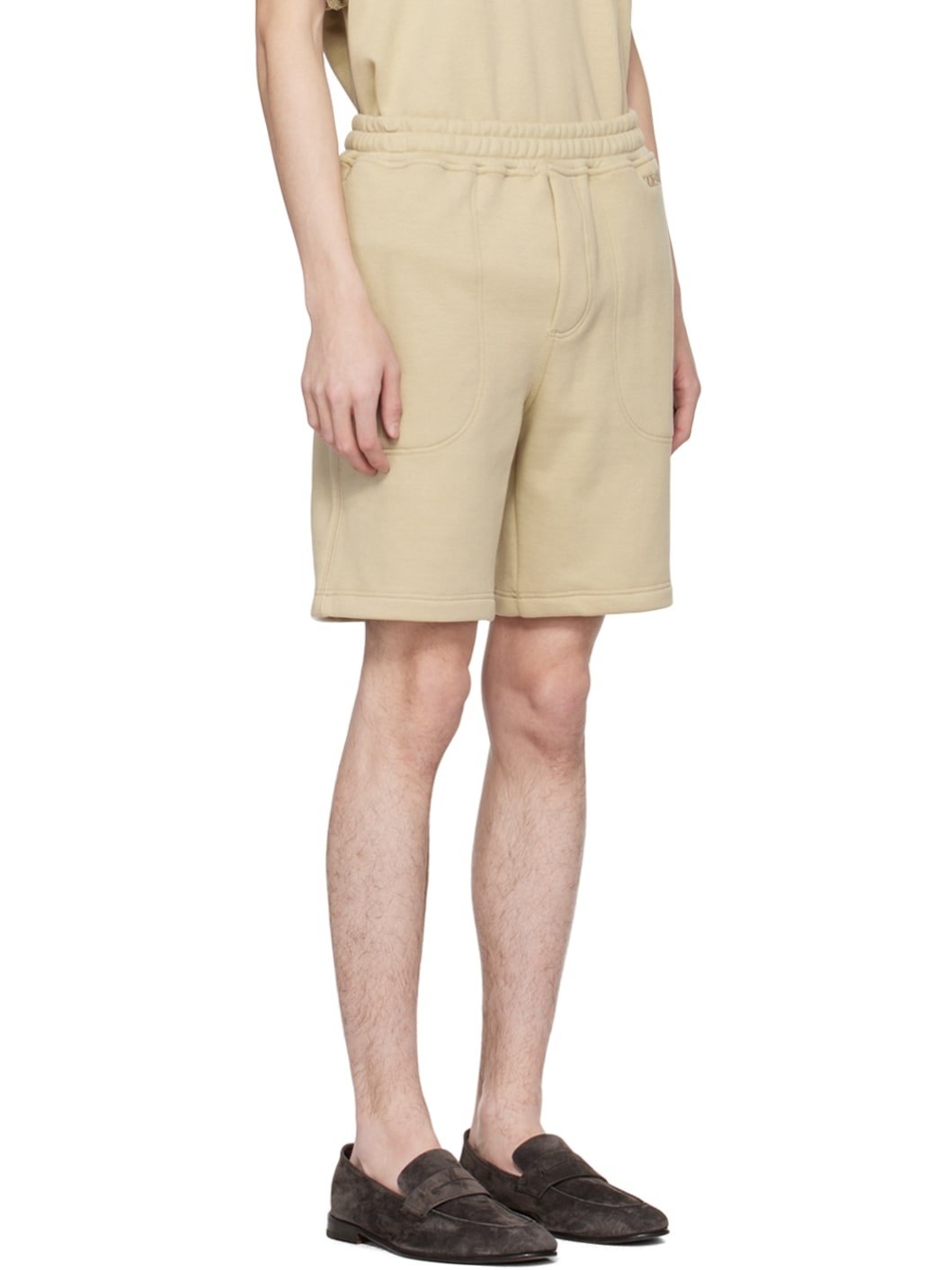 Beige Drawstring Shorts - 2