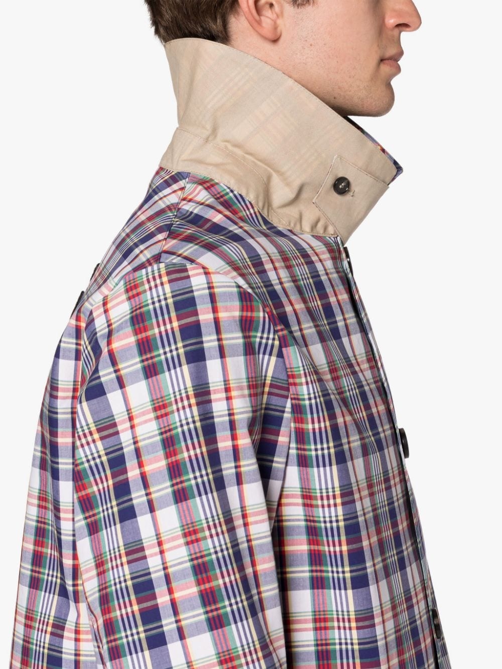 TORRENT BEIGE CHECK SHORT COTTON COAT - 5