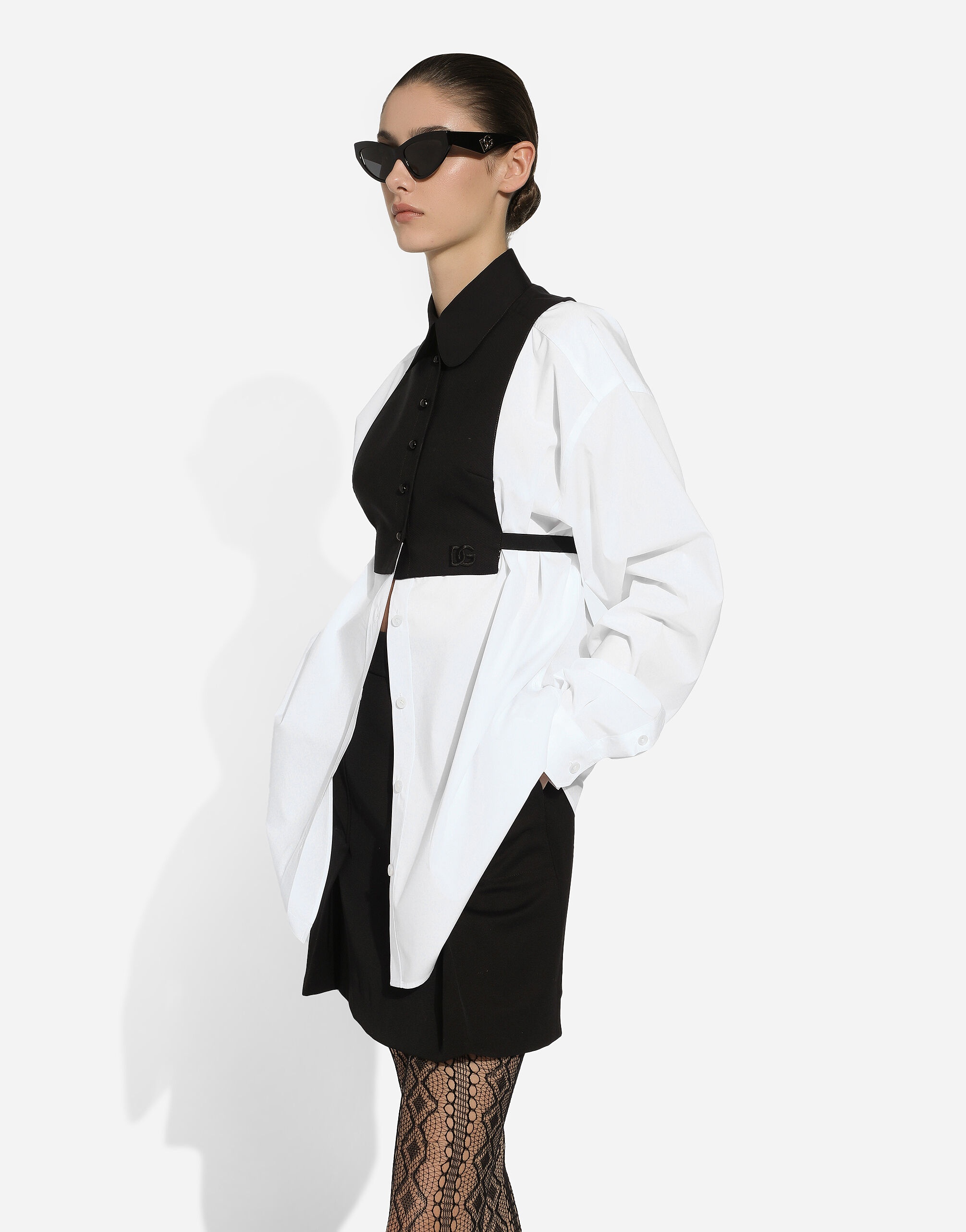 Cotton shirt with contrasting shirt front - 5