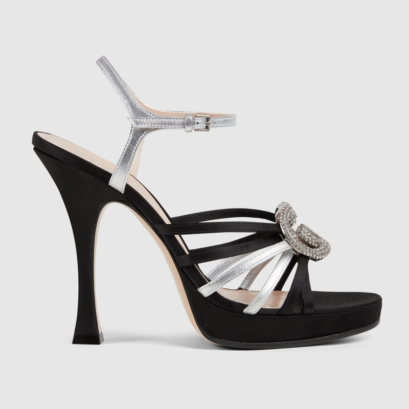 Women's pump with crystal Interlocking G 1