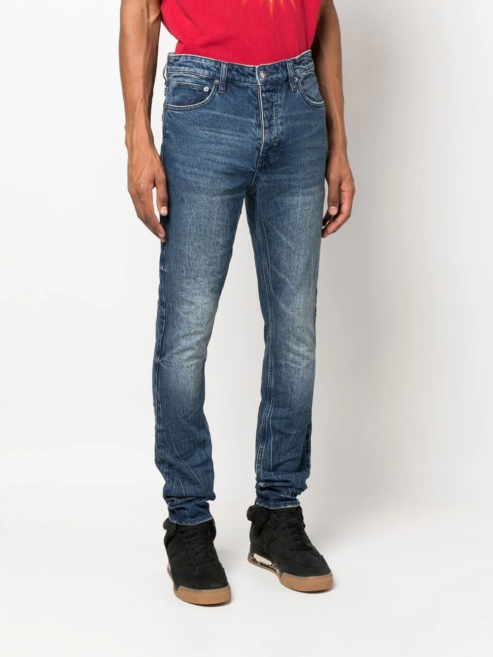stonewashed skinny jeans - 3