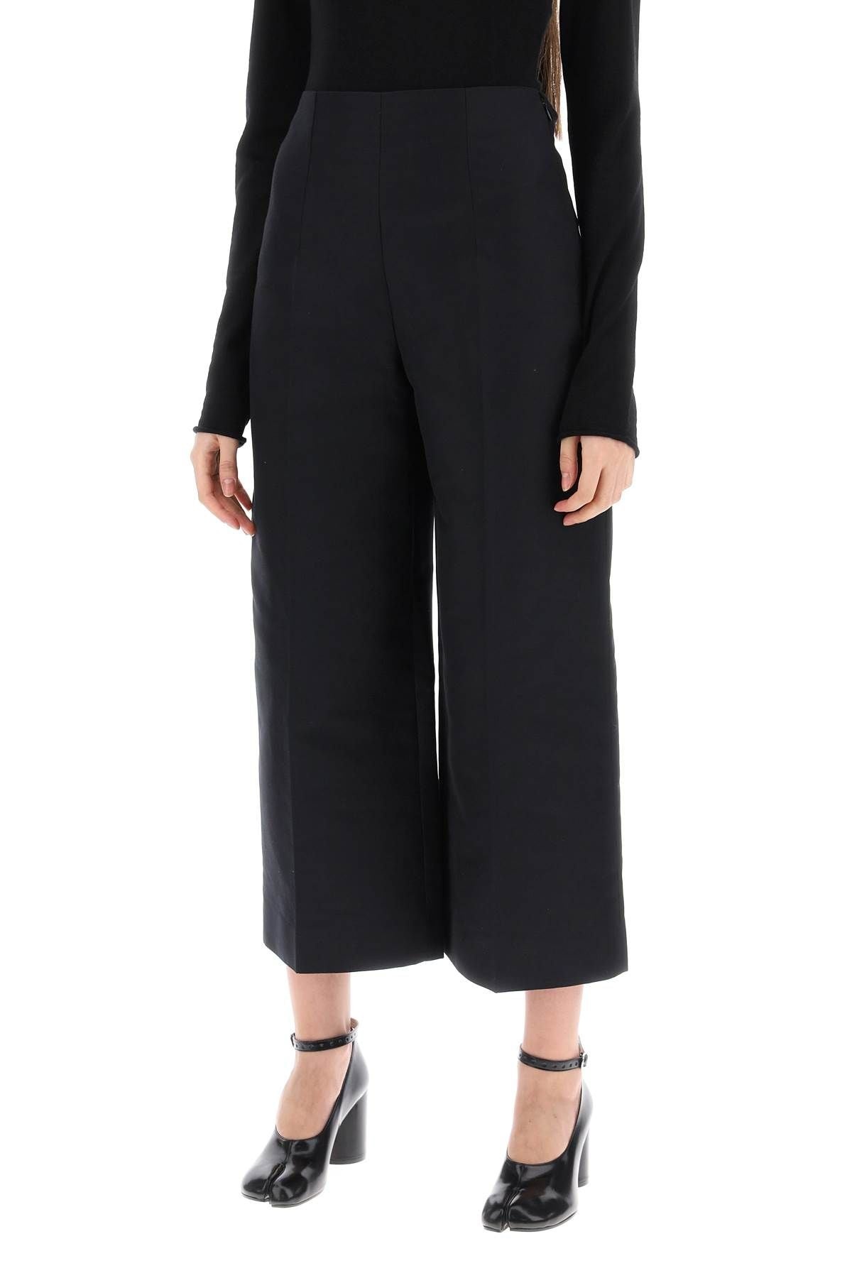 WIDE-LEGGED CROPPED PANTS WITH FLARED - 5