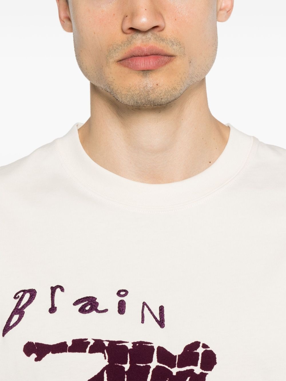 x Brain Dead flocked-logo T-shirt - 4