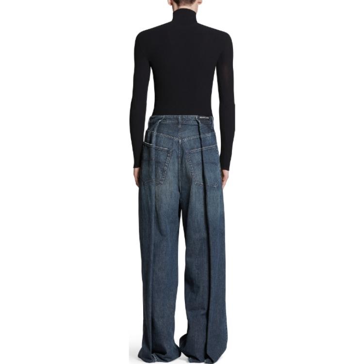 Balenciaga Double Side Pants 'Dark Blue' 767983TNW654445 - 5