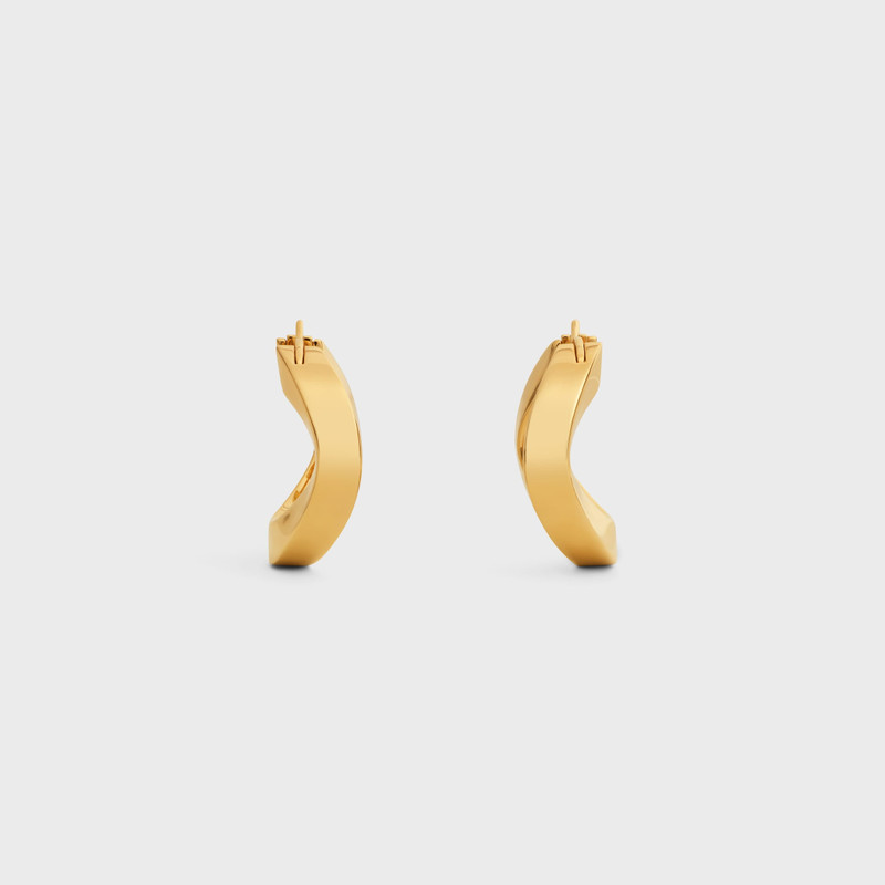 Formes Abstraites Square Hoops in Brass with Gold Finish 4