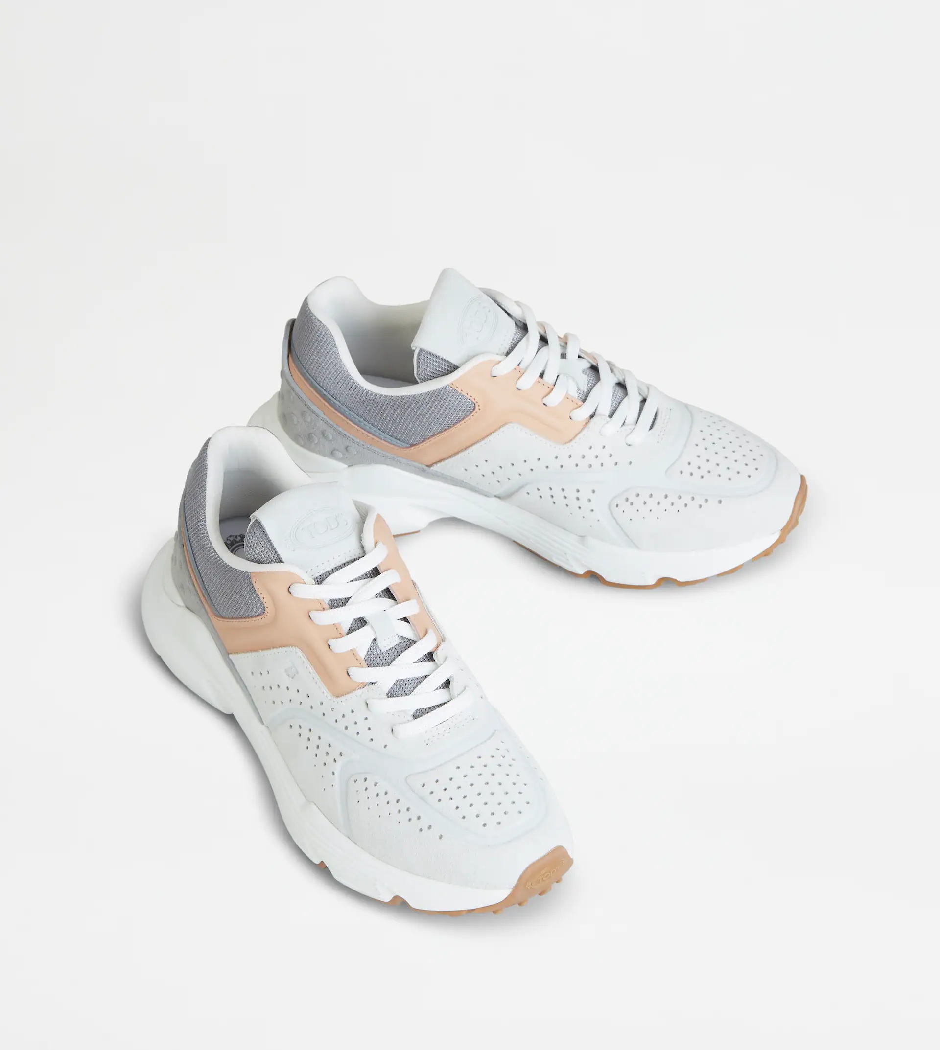 SNEAKERS IN SUEDE - GREY, BEIGE, OFF WHITE - 3